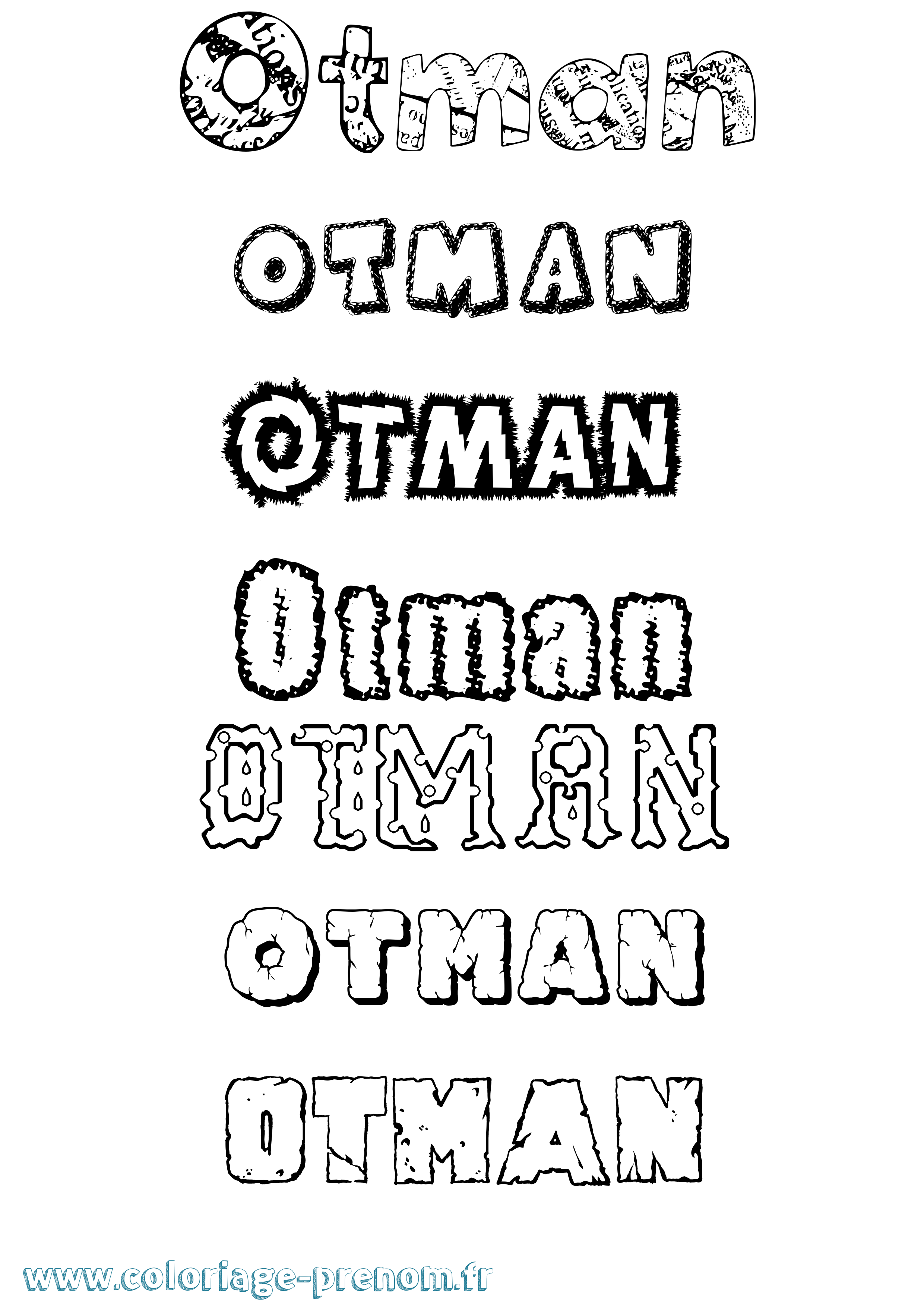 Coloriage Otman Destructuré Coloriage prénom Otman Destructuré