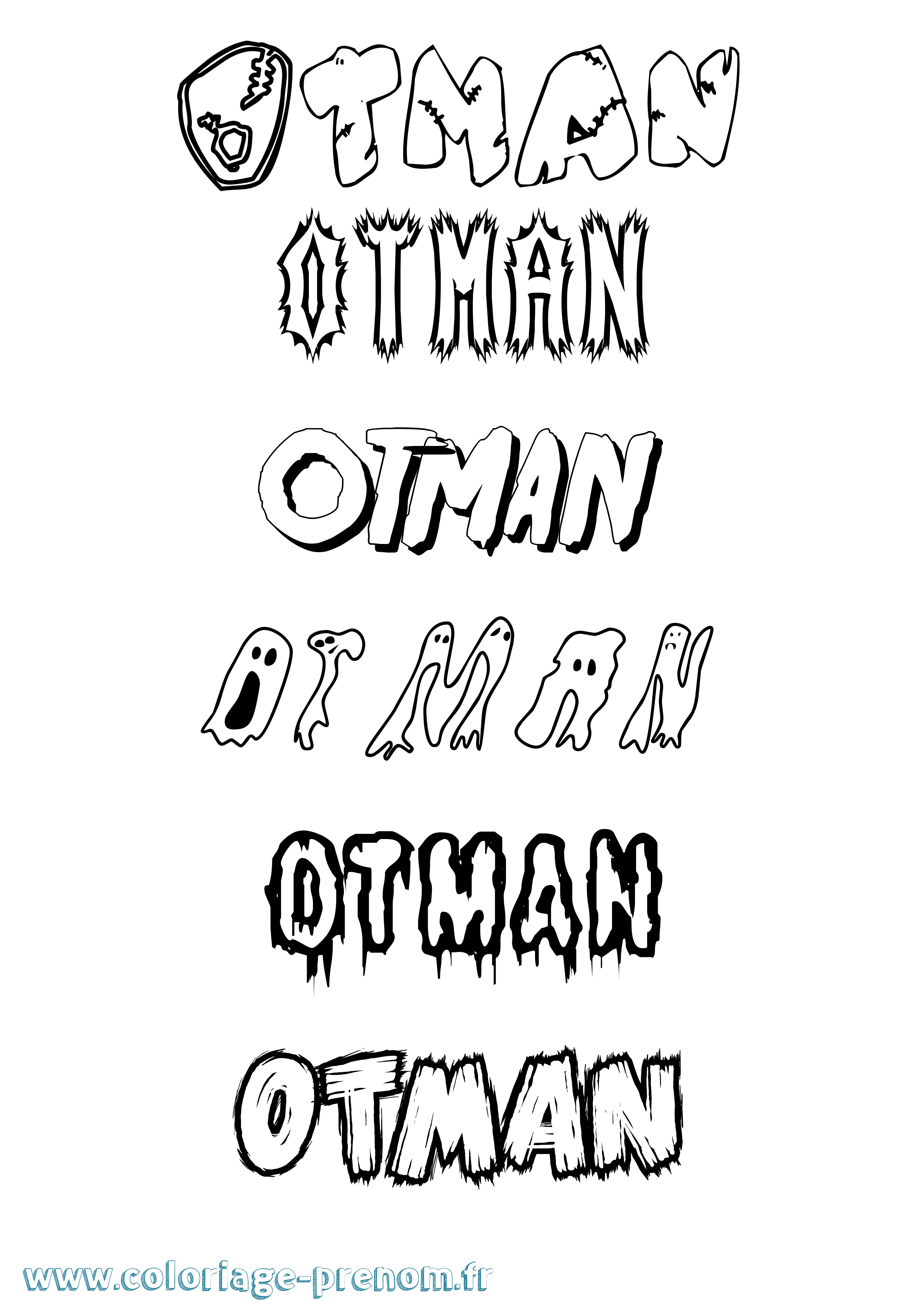 Coloriage Otman Frisson Coloriage prénom Otman Frisson