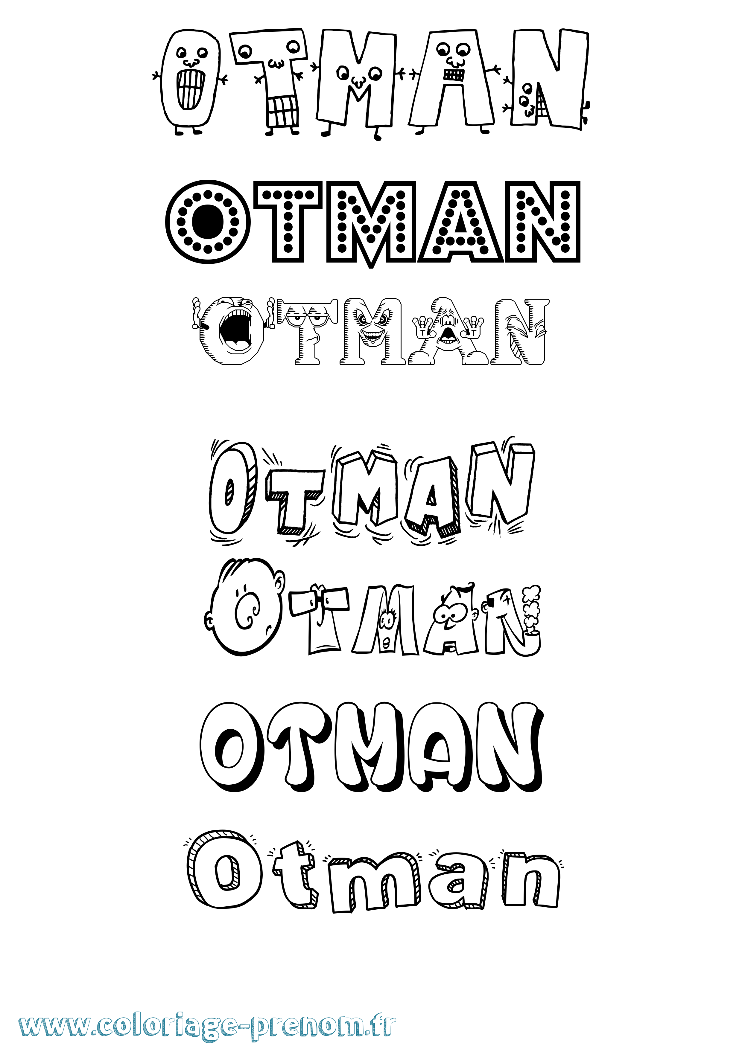 Coloriage Otman Fun Coloriage prénom Otman Fun