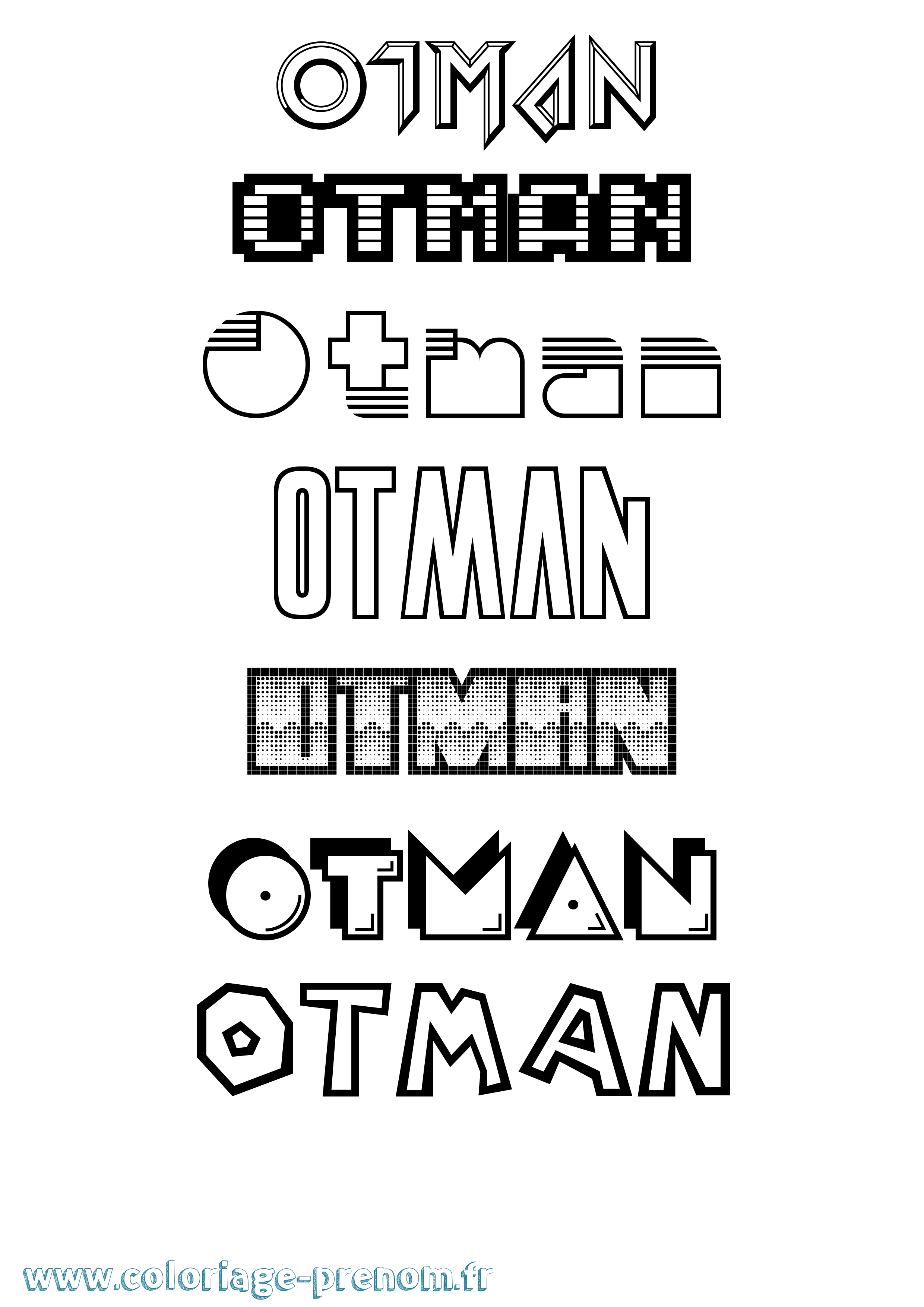 Coloriage Otman Jeux Vidéos Coloriage prénom Otman Jeux Vidéos