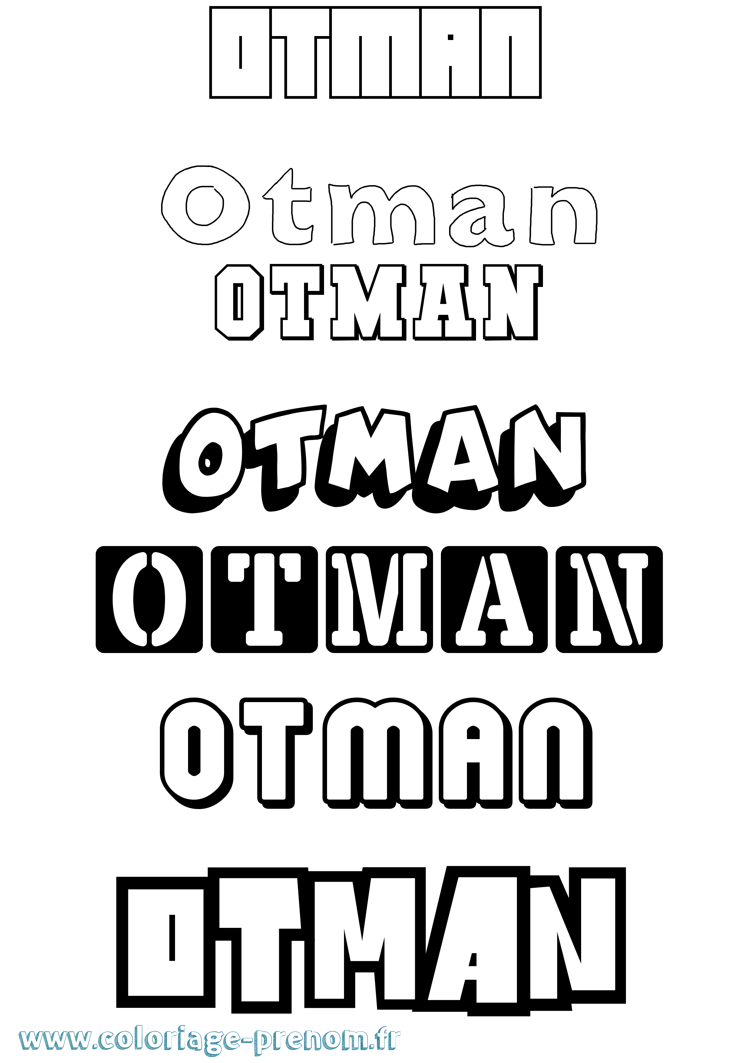 Coloriage Otman Simple Coloriage prénom Otman Simple