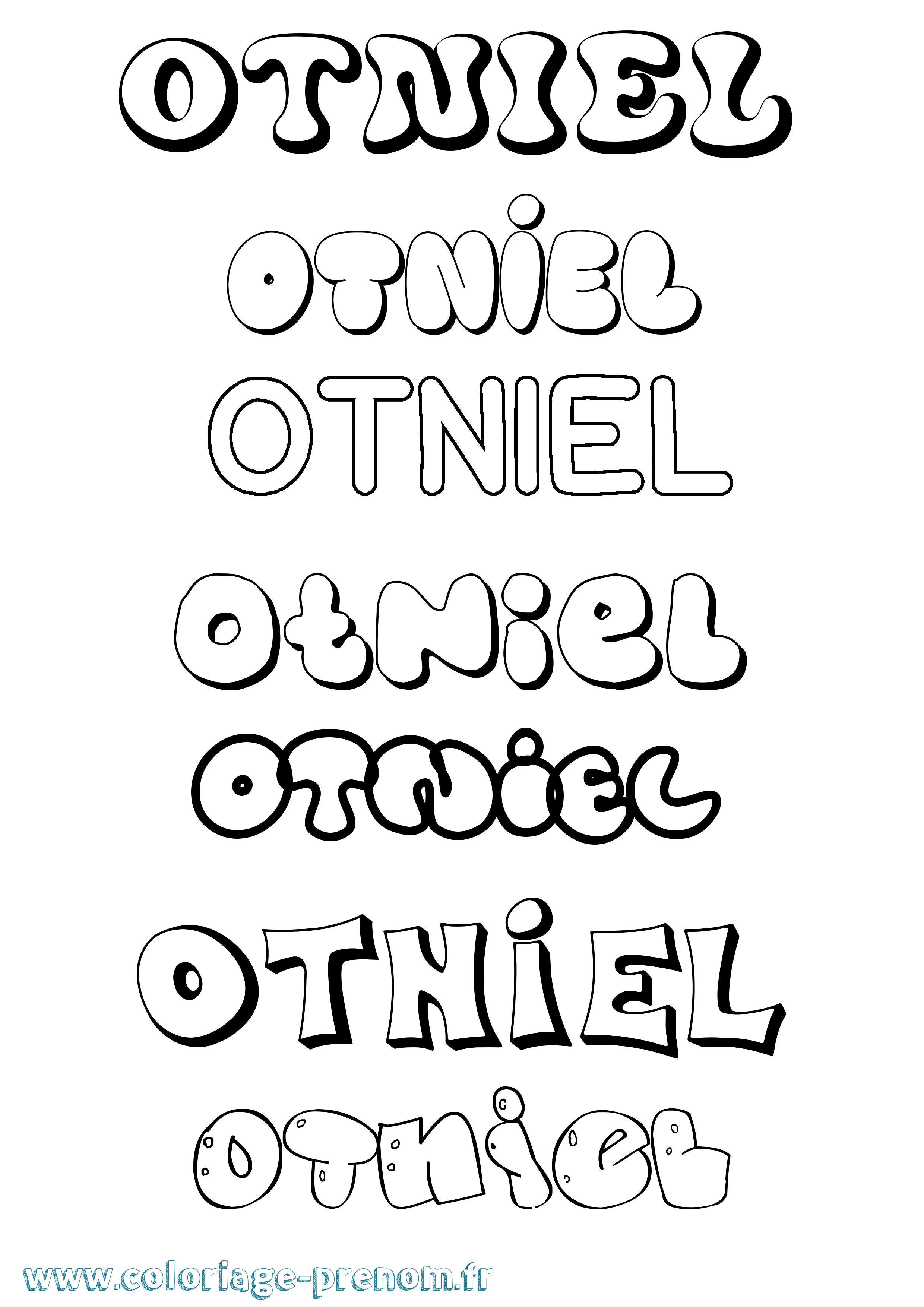 Coloriage Otniel Bubble Coloriage prénom Otniel Bubble