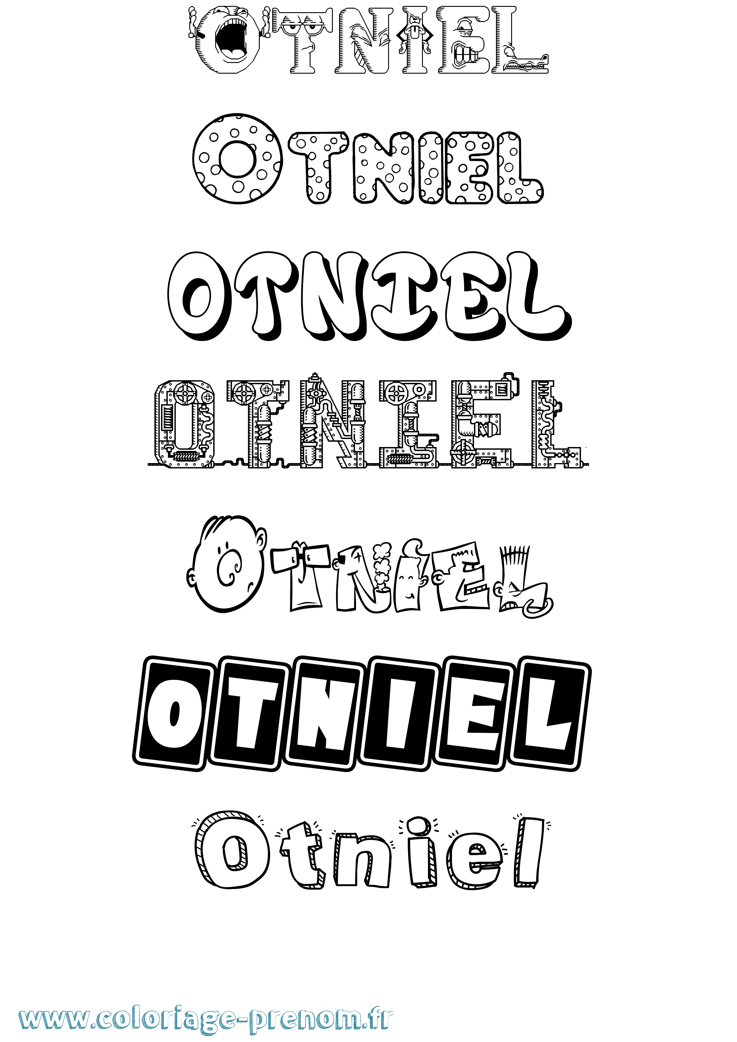 Coloriage Otniel Fun Coloriage prénom Otniel Fun