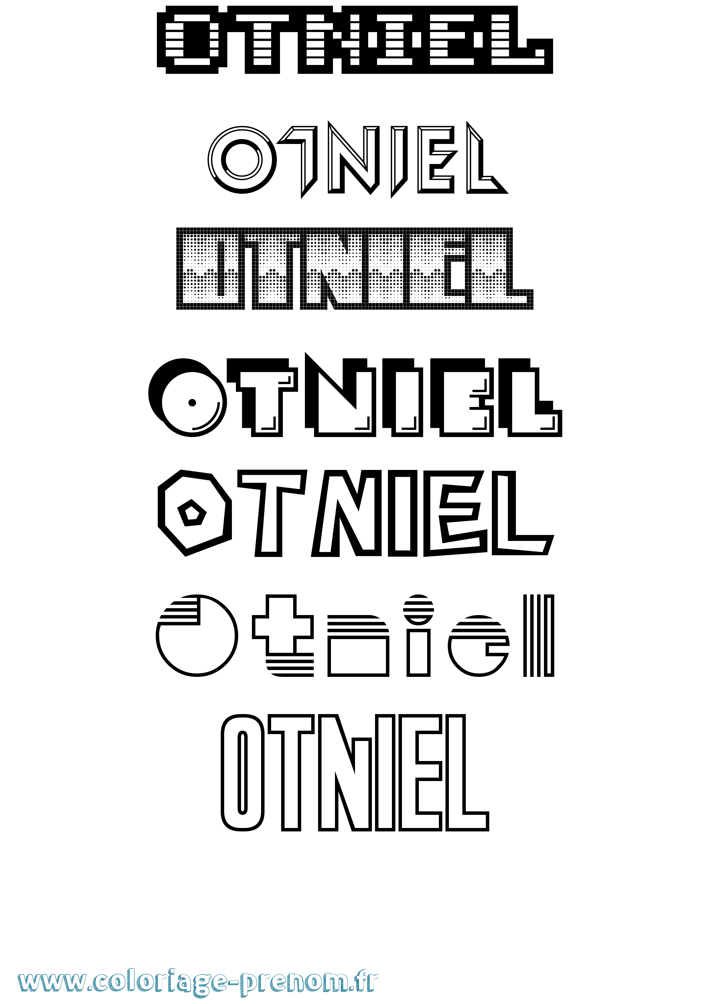 Coloriage Otniel Jeux Vidéos Coloriage prénom Otniel Jeux Vidéos