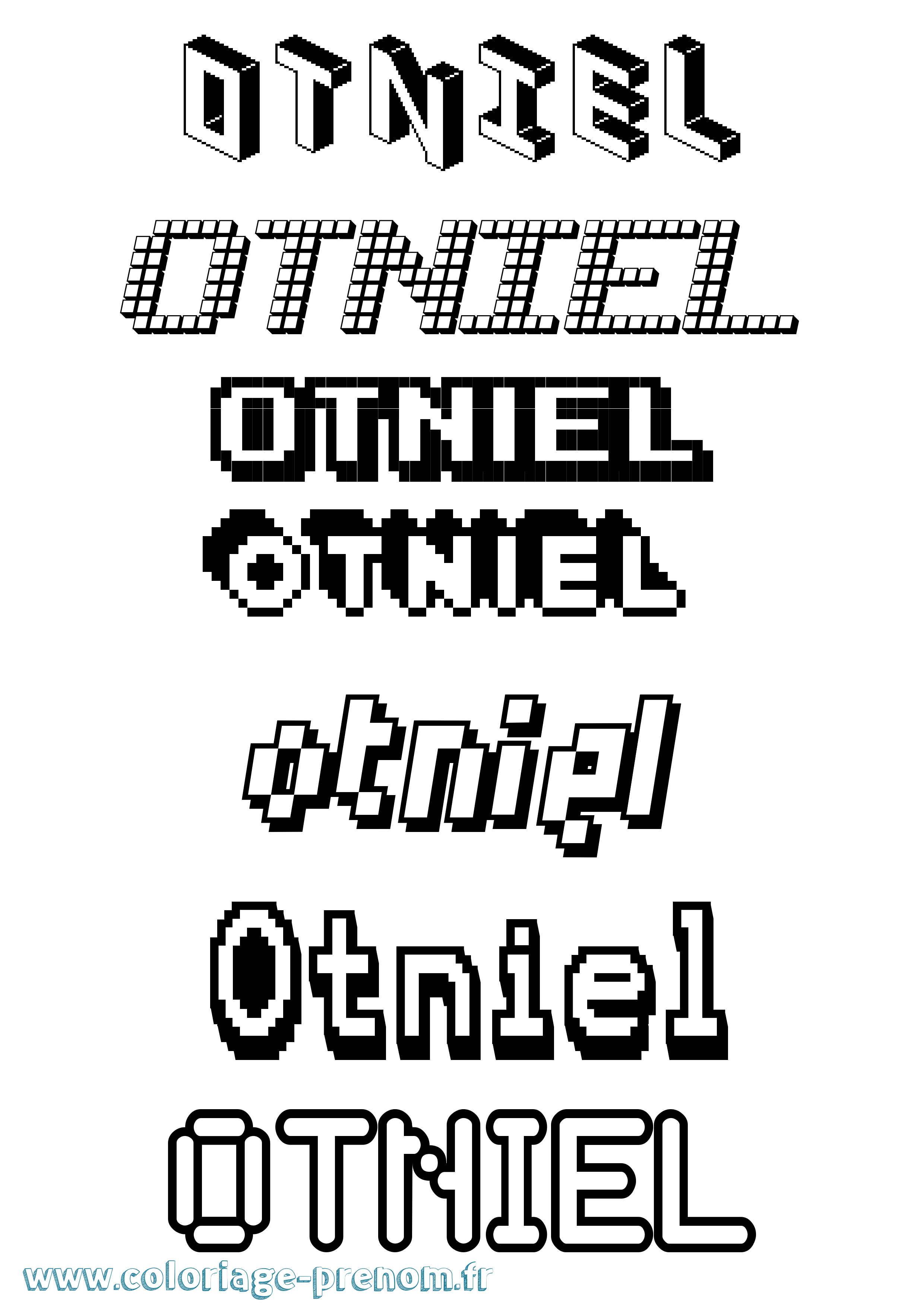 Coloriage Otniel Pixel Coloriage prénom Otniel Pixel