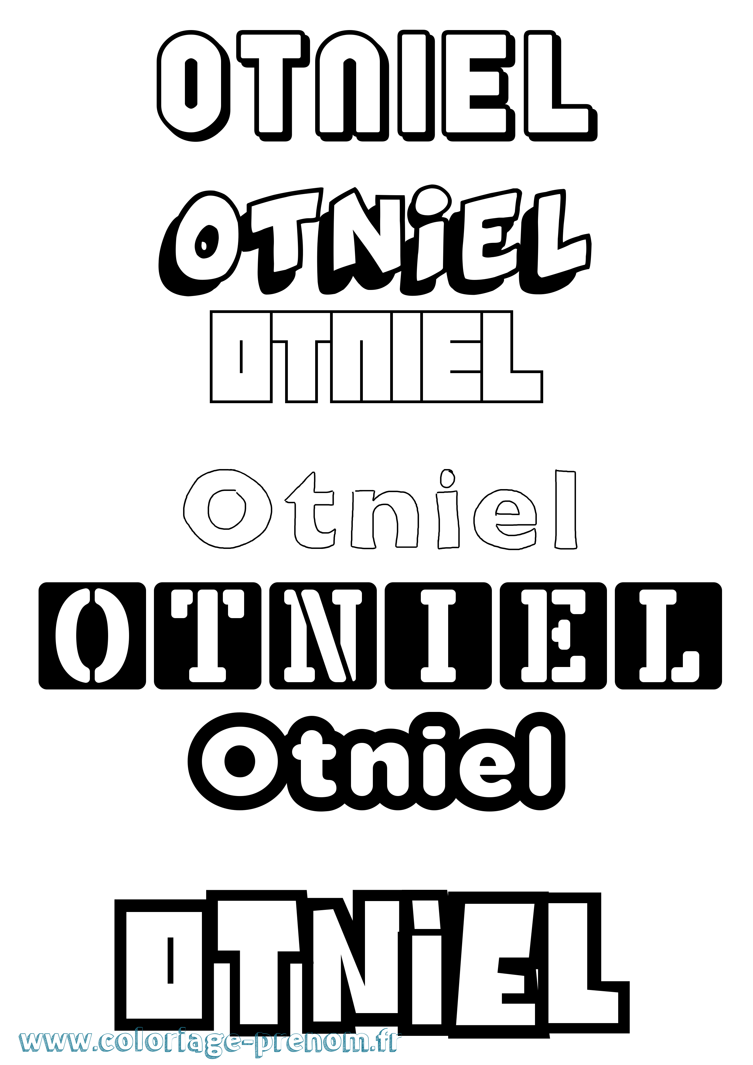 Coloriage Otniel Simple Coloriage prénom Otniel Simple