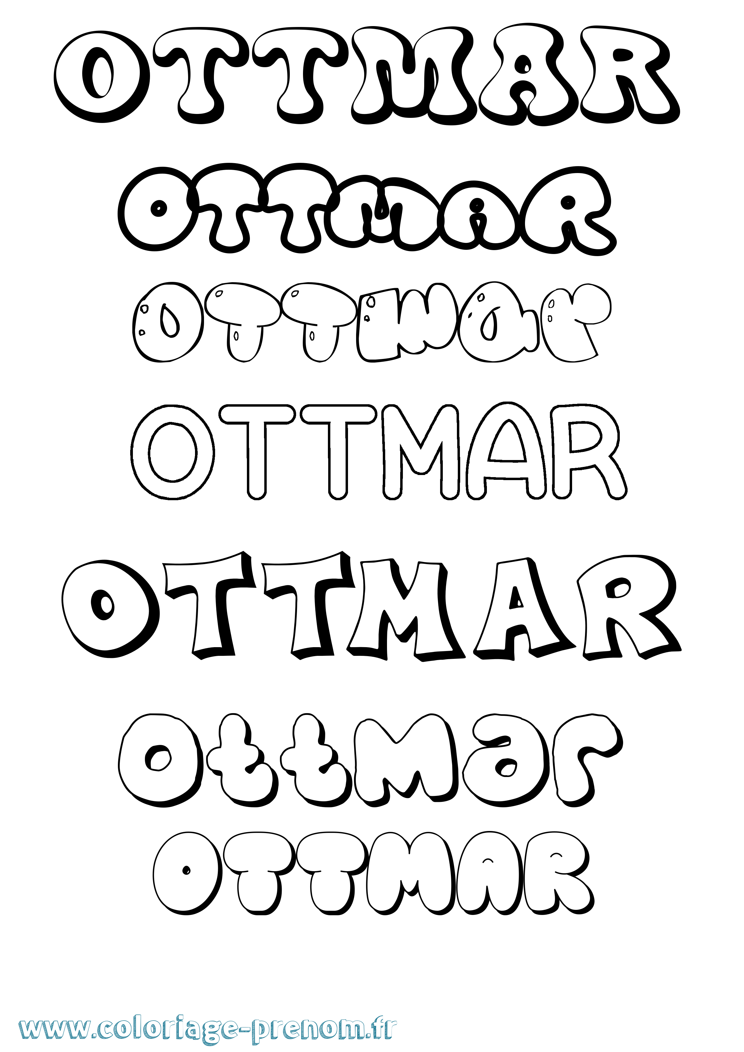Coloriage Ottmar Bubble Coloriage prénom Ottmar Bubble