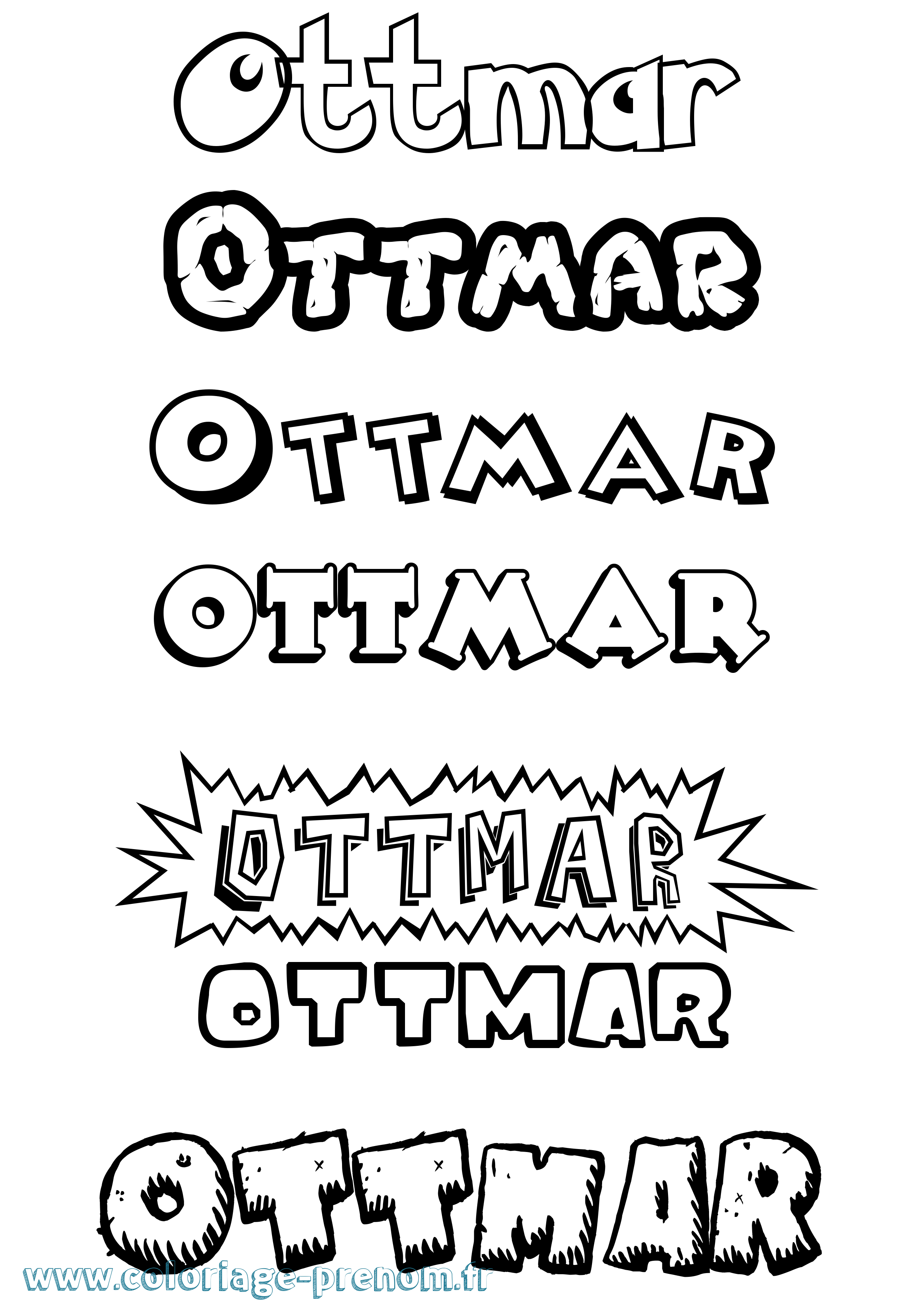 Coloriage Ottmar Dessin Animé Coloriage prénom Ottmar Dessin Animé