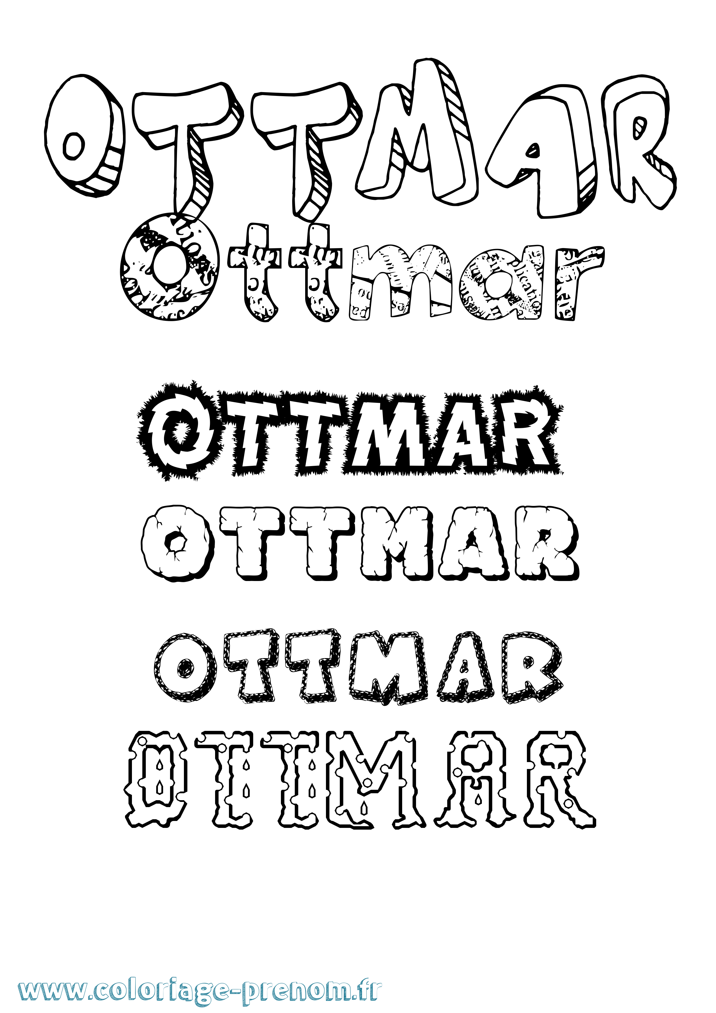 Coloriage Ottmar Destructuré Coloriage prénom Ottmar Destructuré