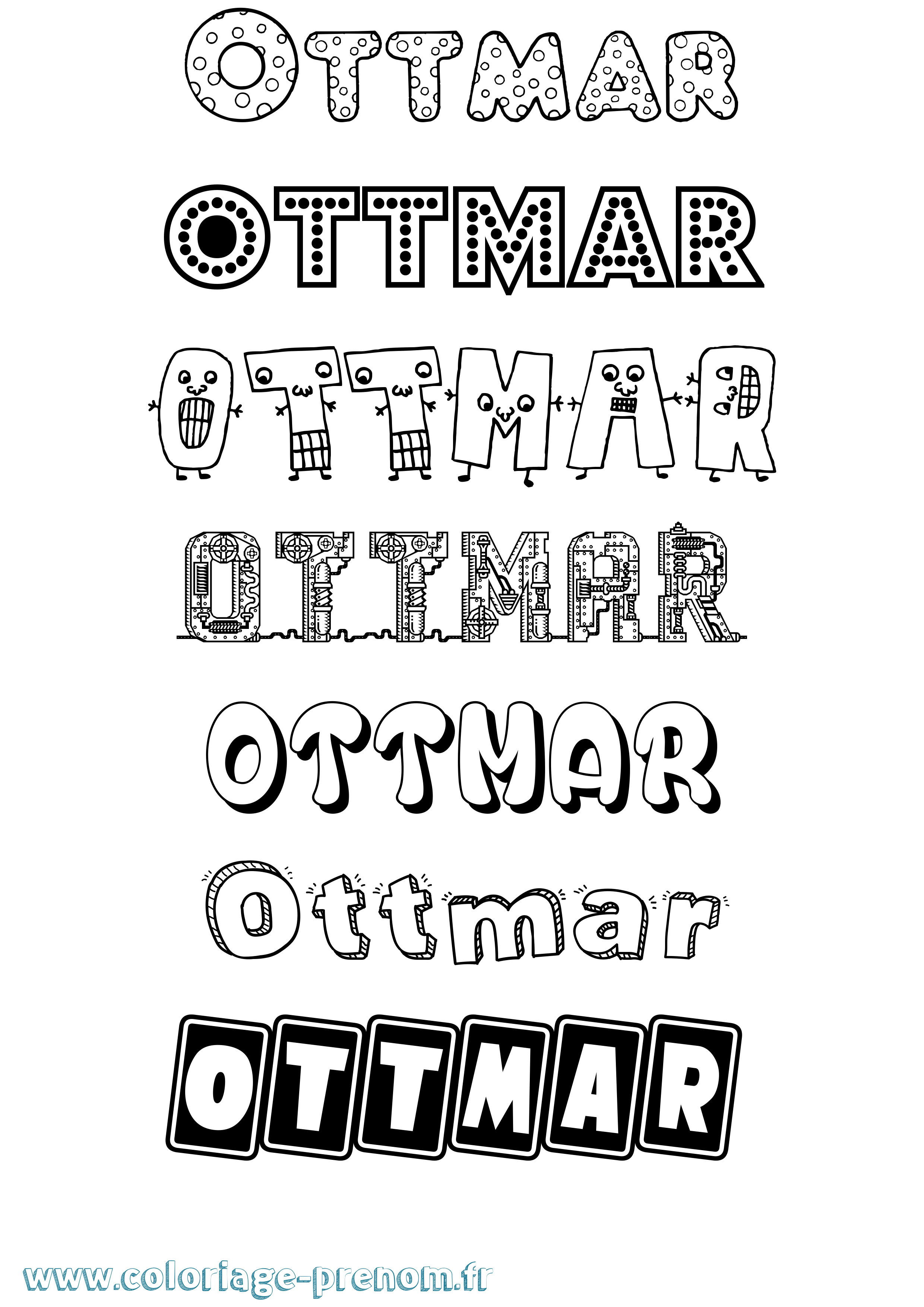 Coloriage Ottmar Fun Coloriage prénom Ottmar Fun
