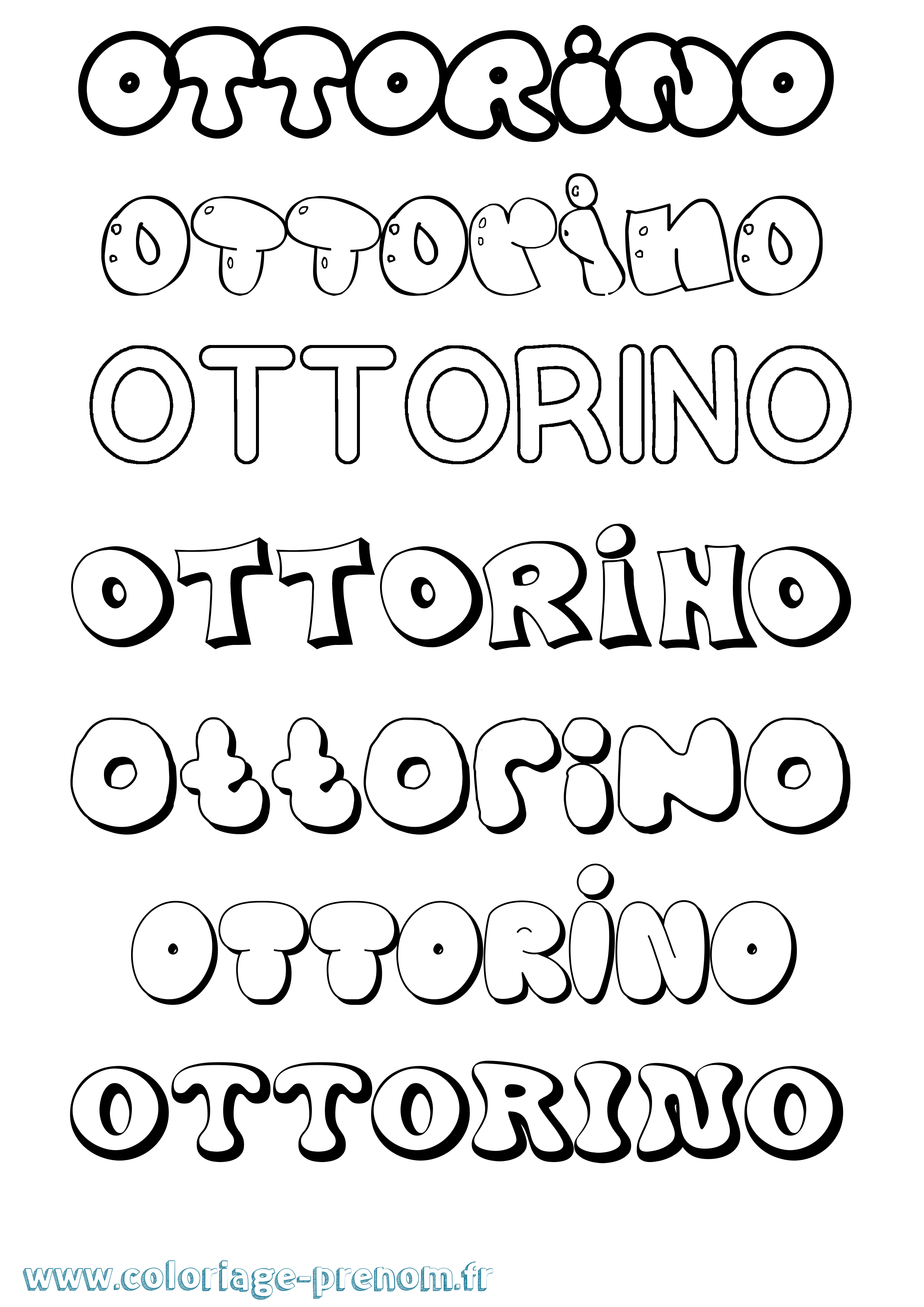Coloriage Ottorino Bubble Coloriage prénom Ottorino Bubble