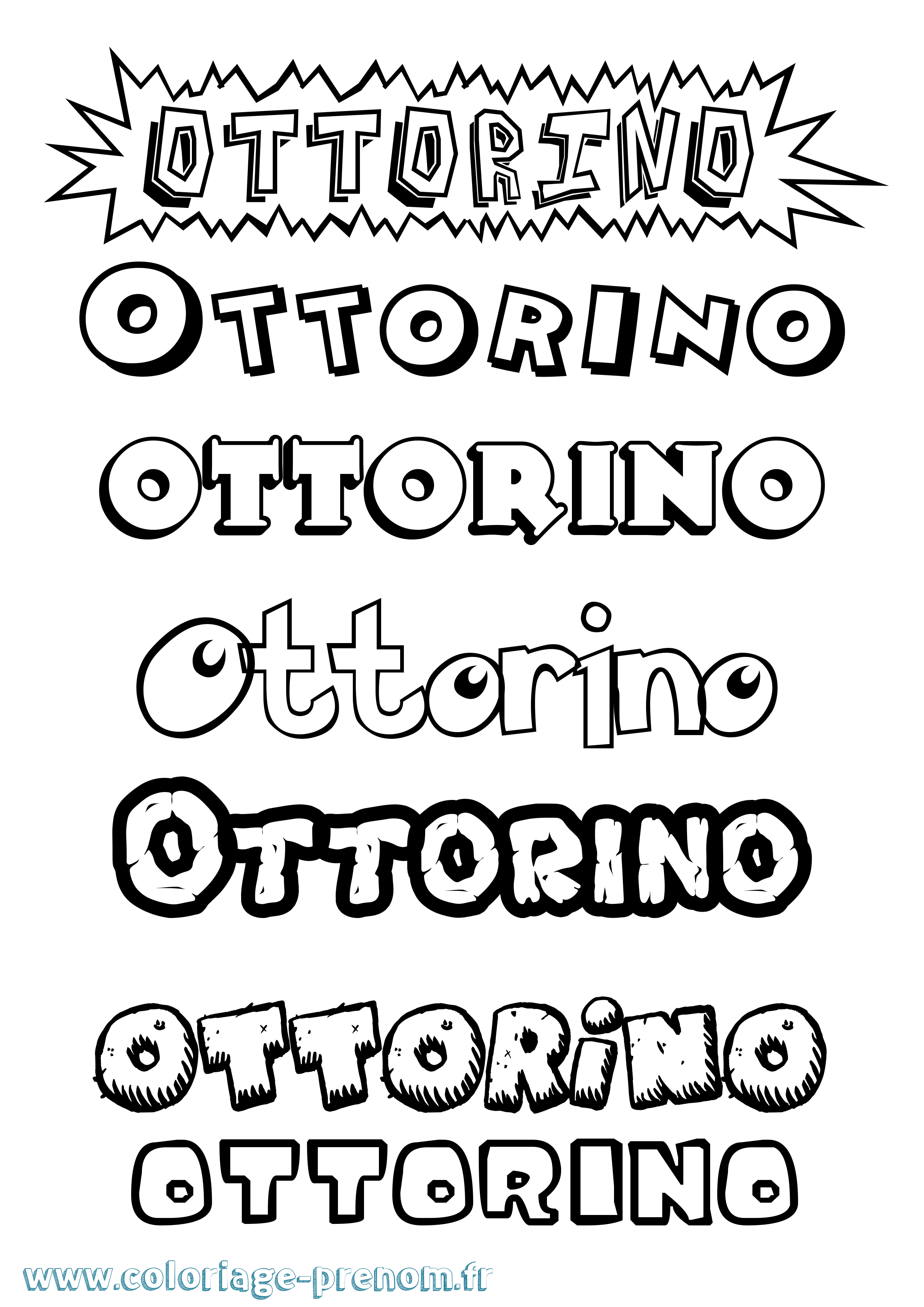 Coloriage Ottorino Dessin Animé Coloriage prénom Ottorino Dessin Animé