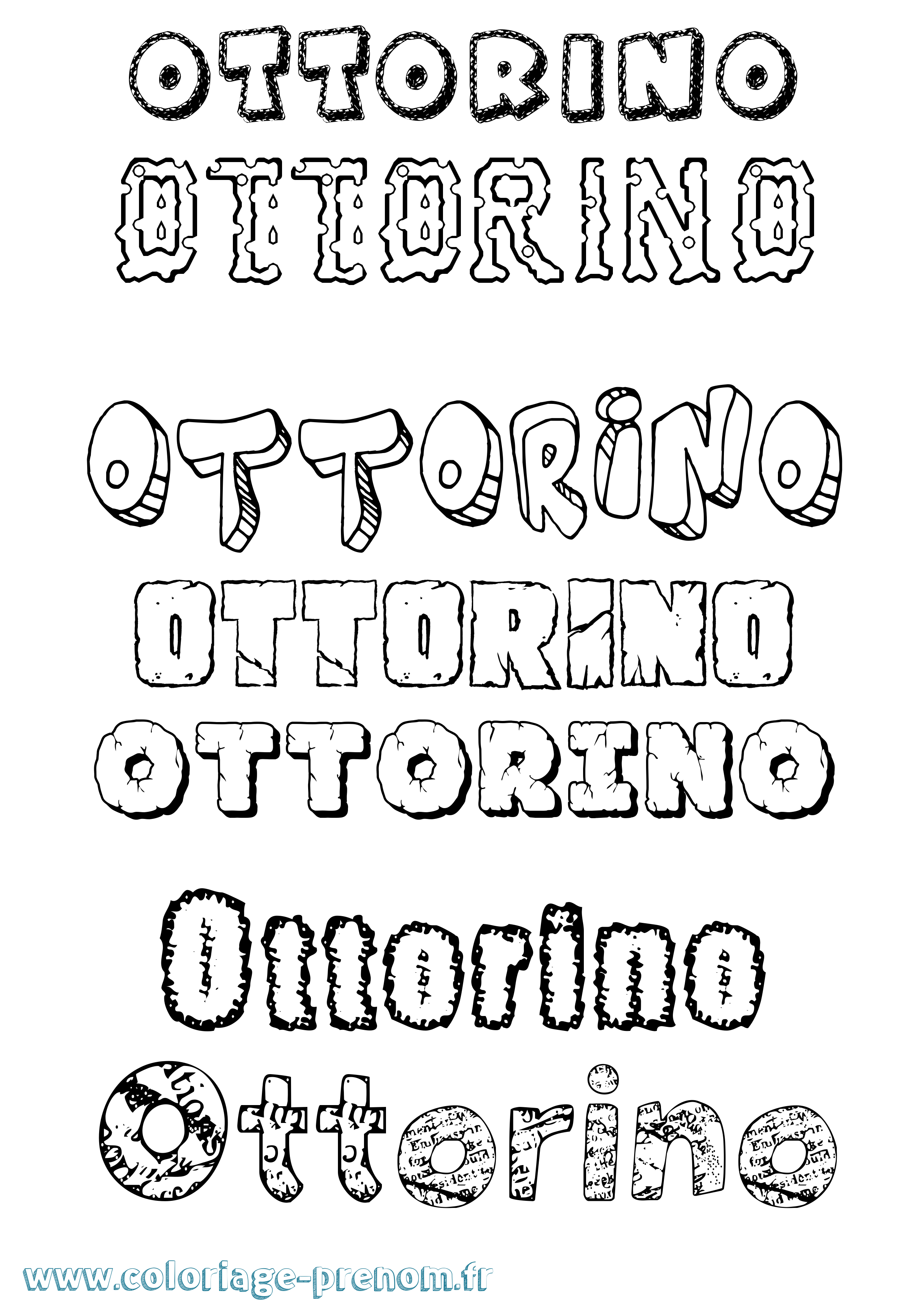 Coloriage Ottorino Destructuré Coloriage prénom Ottorino Destructuré