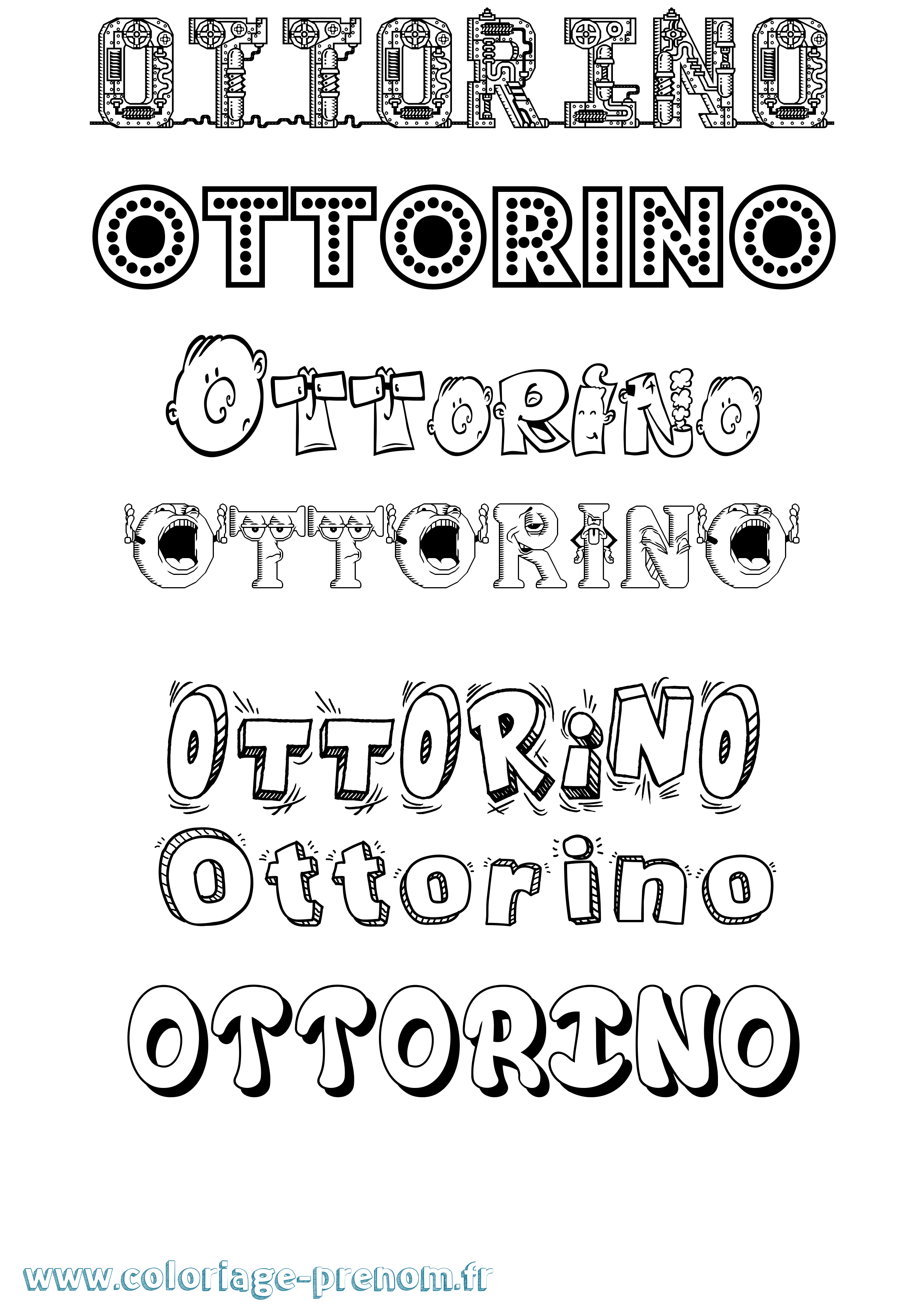 Coloriage Ottorino Fun Coloriage prénom Ottorino Fun