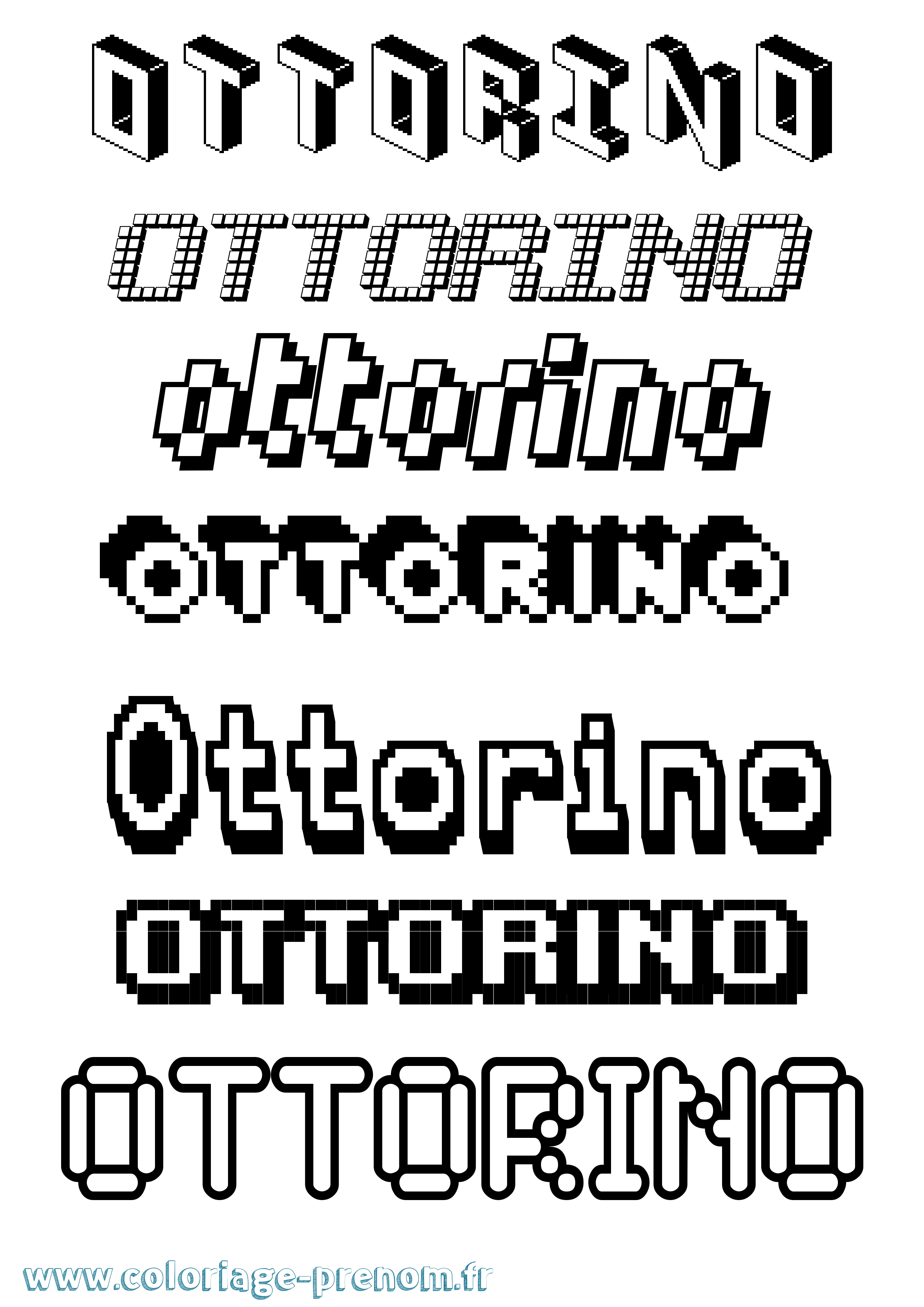 Coloriage Ottorino Pixel Coloriage prénom Ottorino Pixel