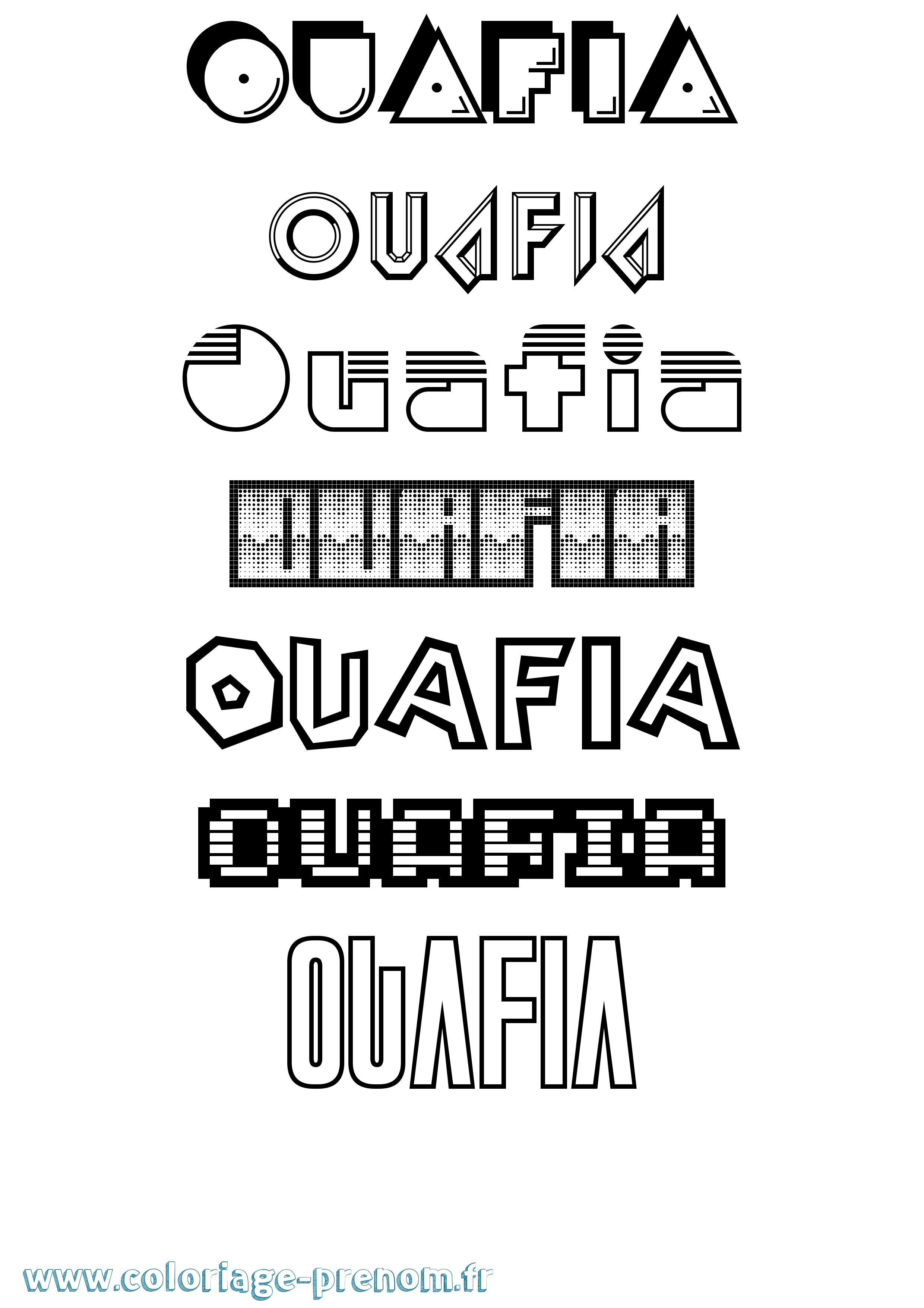 Coloriage Ouafia Jeux Vidéos Coloriage prénom Ouafia Jeux Vidéos