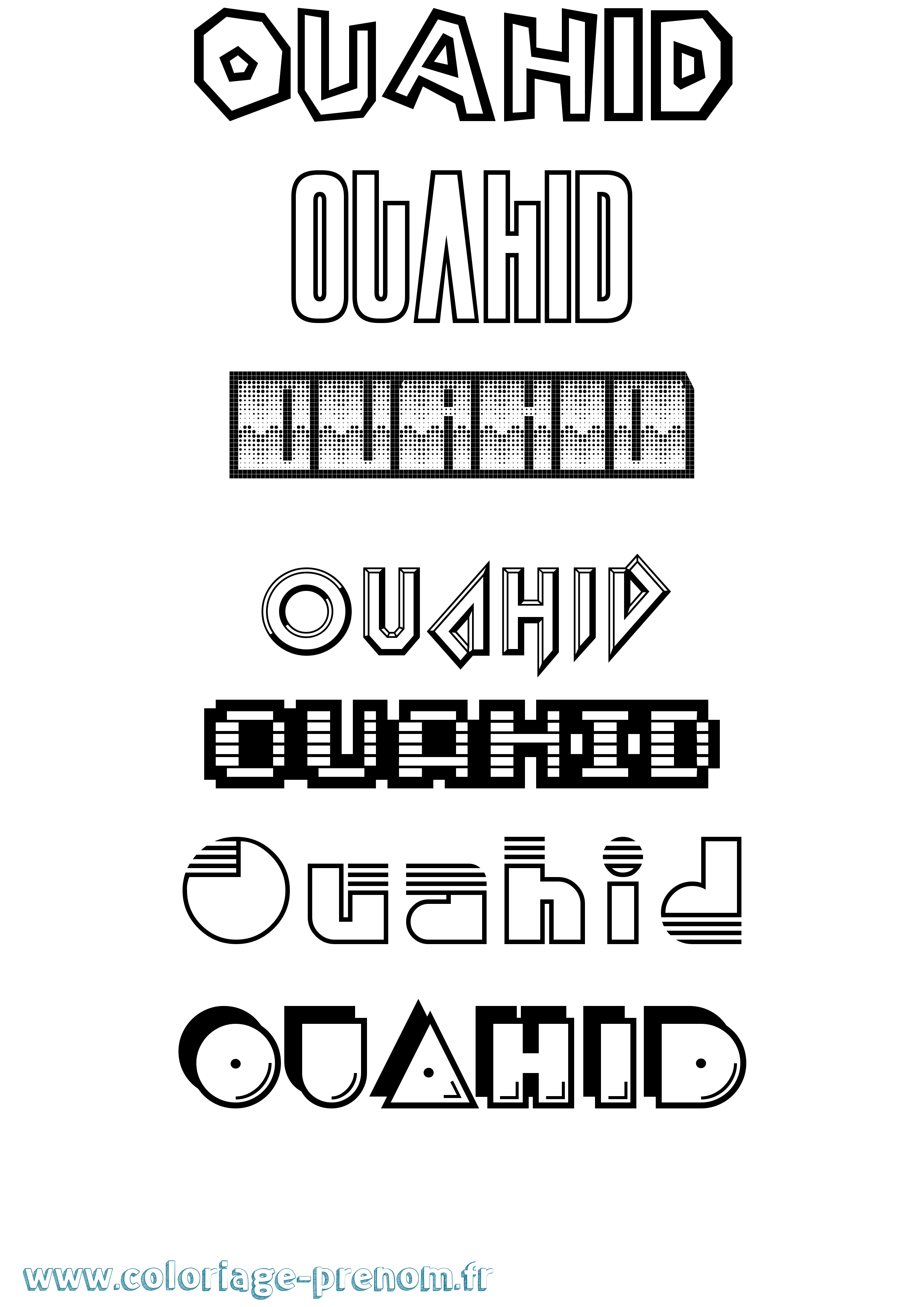 Coloriage Ouahid Jeux Vidéos Coloriage prénom Ouahid Jeux Vidéos