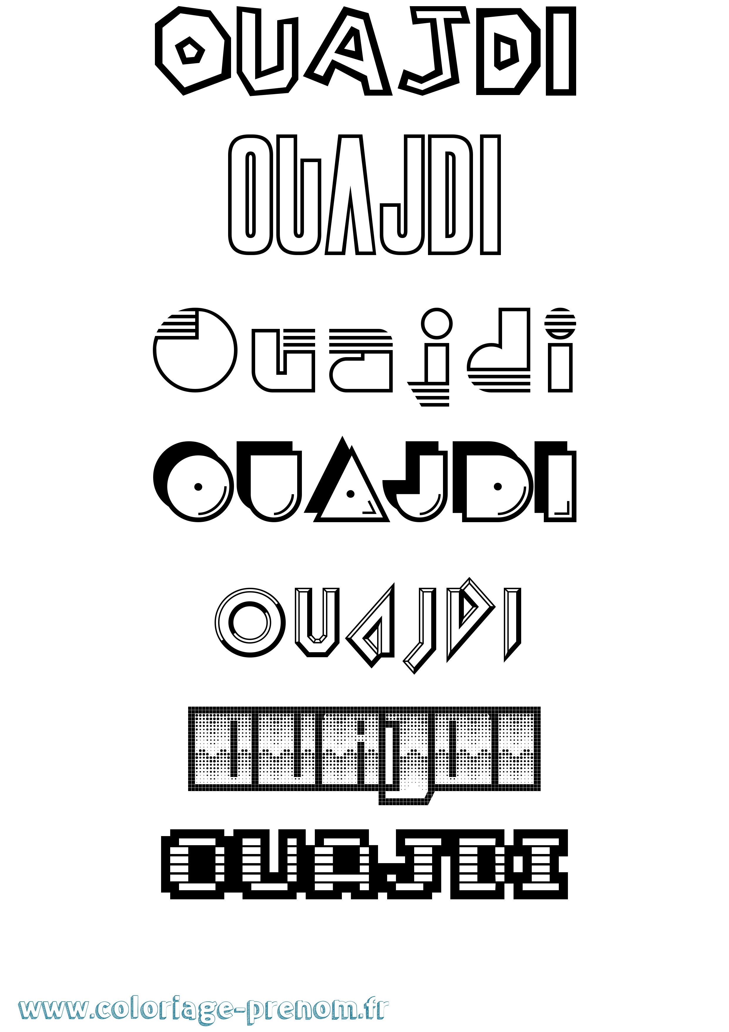 Coloriage Ouajdi Jeux Vidéos Coloriage prénom Ouajdi Jeux Vidéos