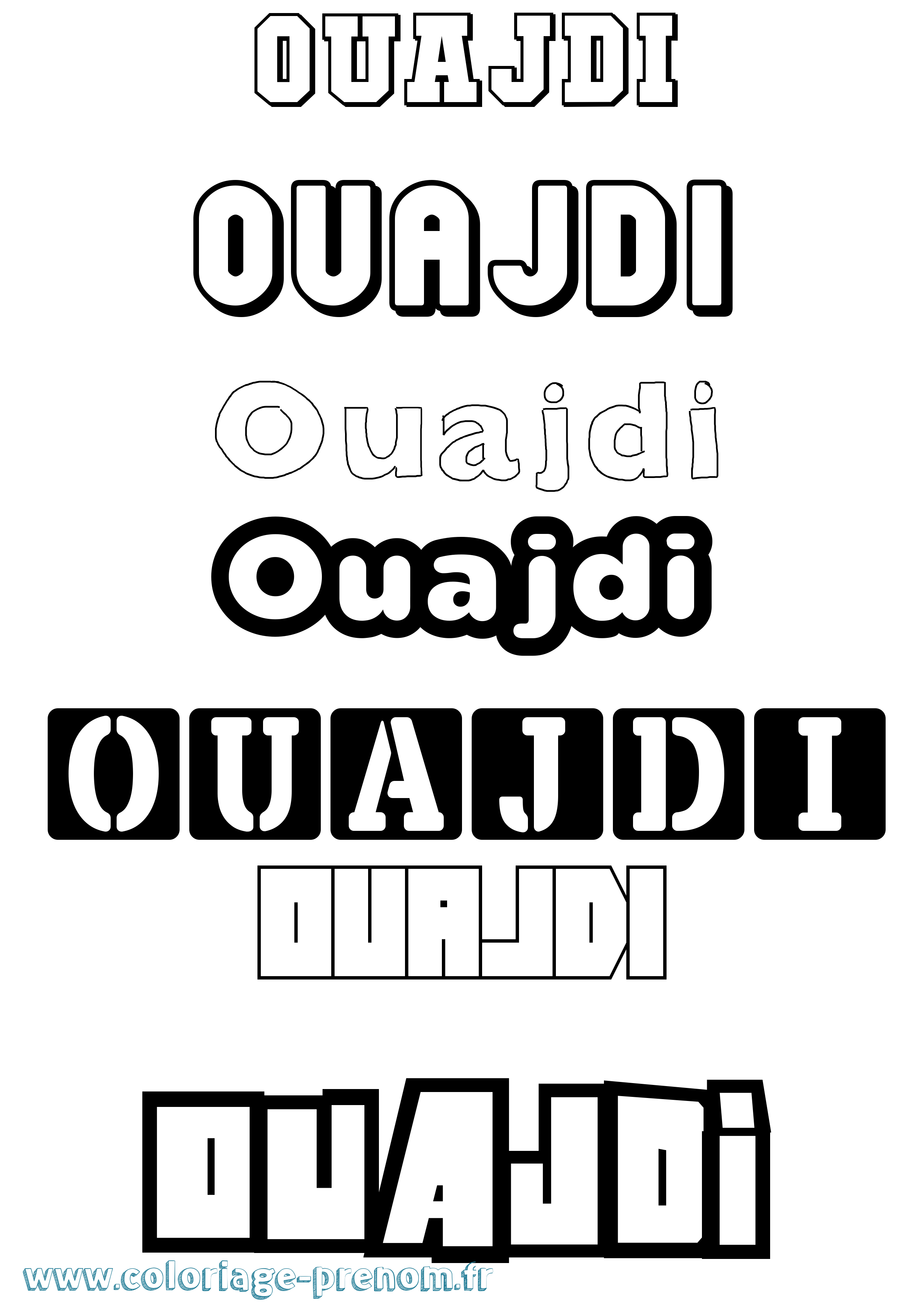 Coloriage Ouajdi Simple Coloriage prénom Ouajdi Simple