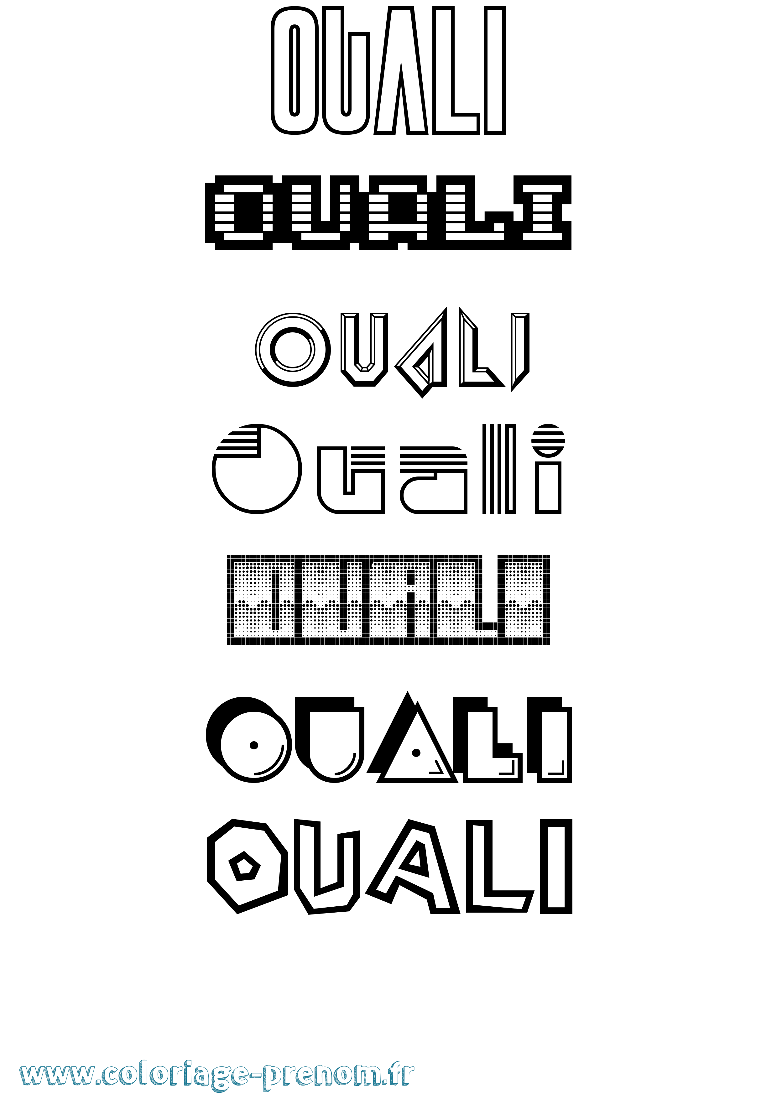 Coloriage Ouali Jeux Vidéos Coloriage prénom Ouali Jeux Vidéos
