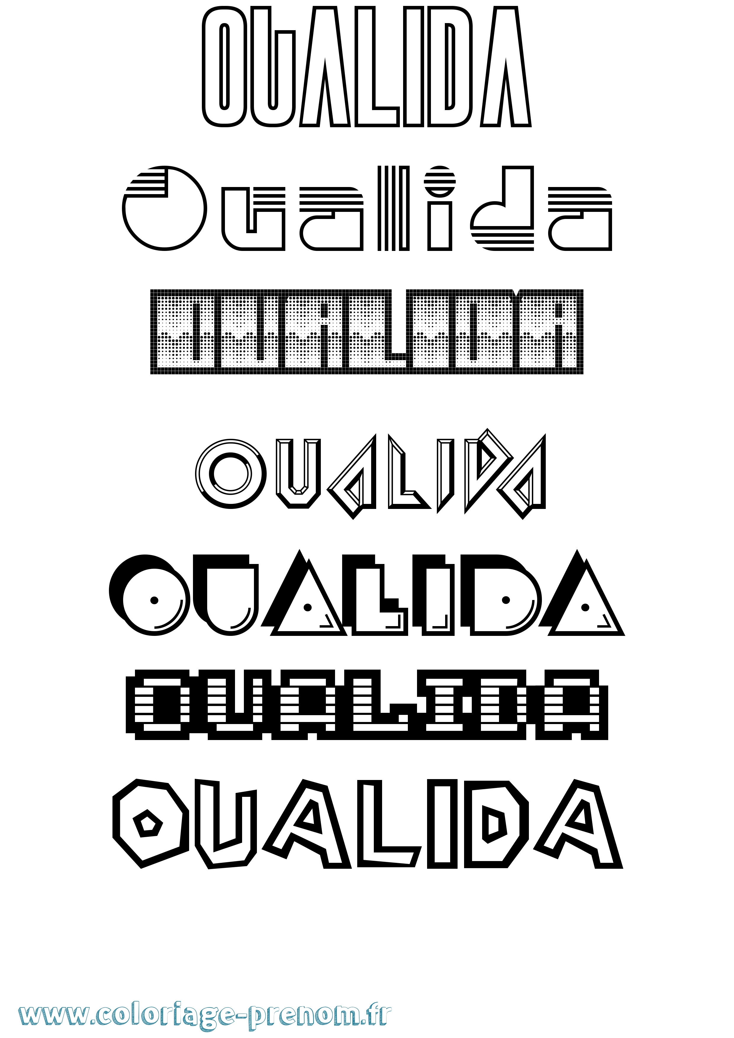 Coloriage Oualida Jeux Vidéos Coloriage prénom Oualida Jeux Vidéos