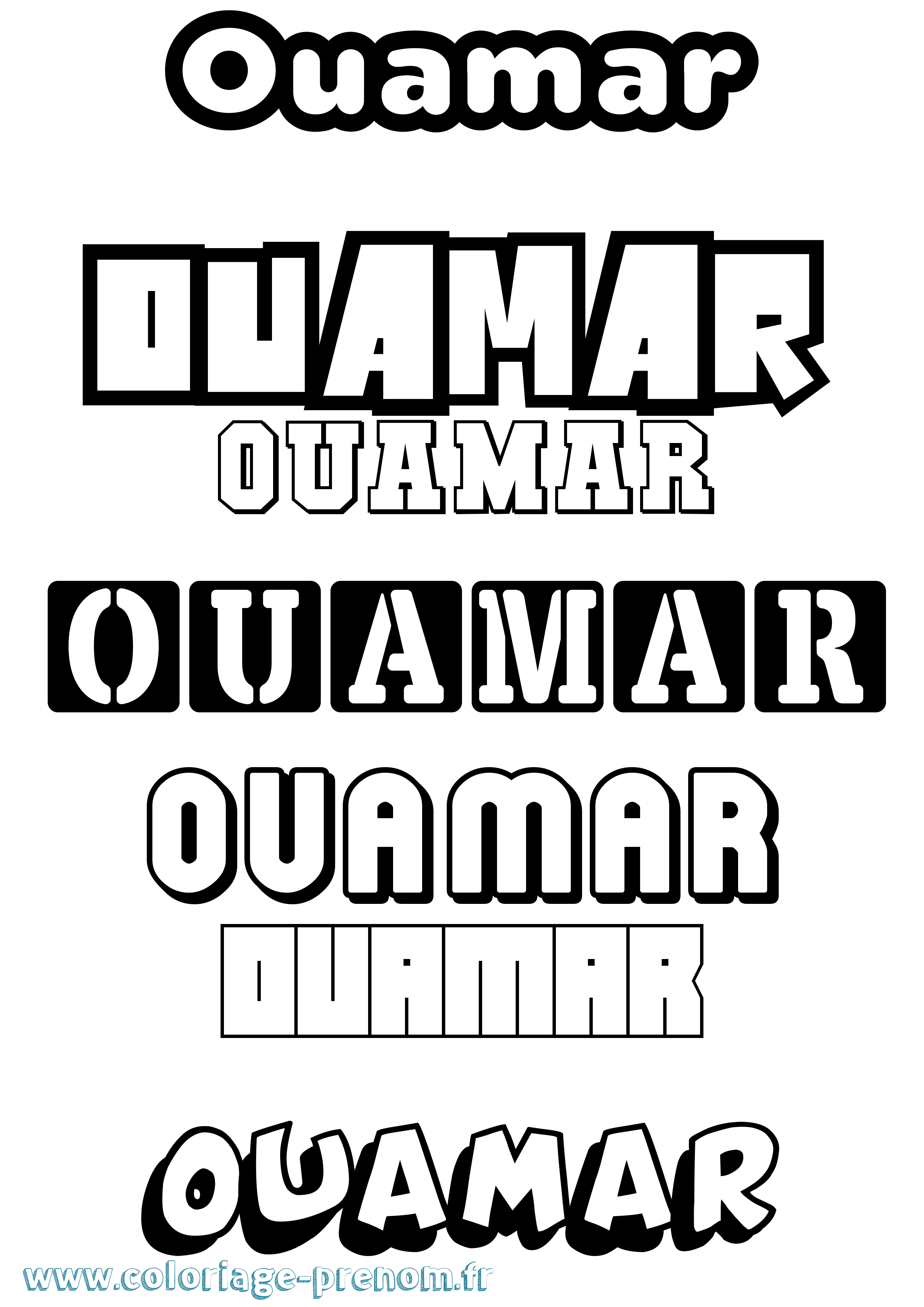 Coloriage Ouamar Simple Coloriage prénom Ouamar Simple