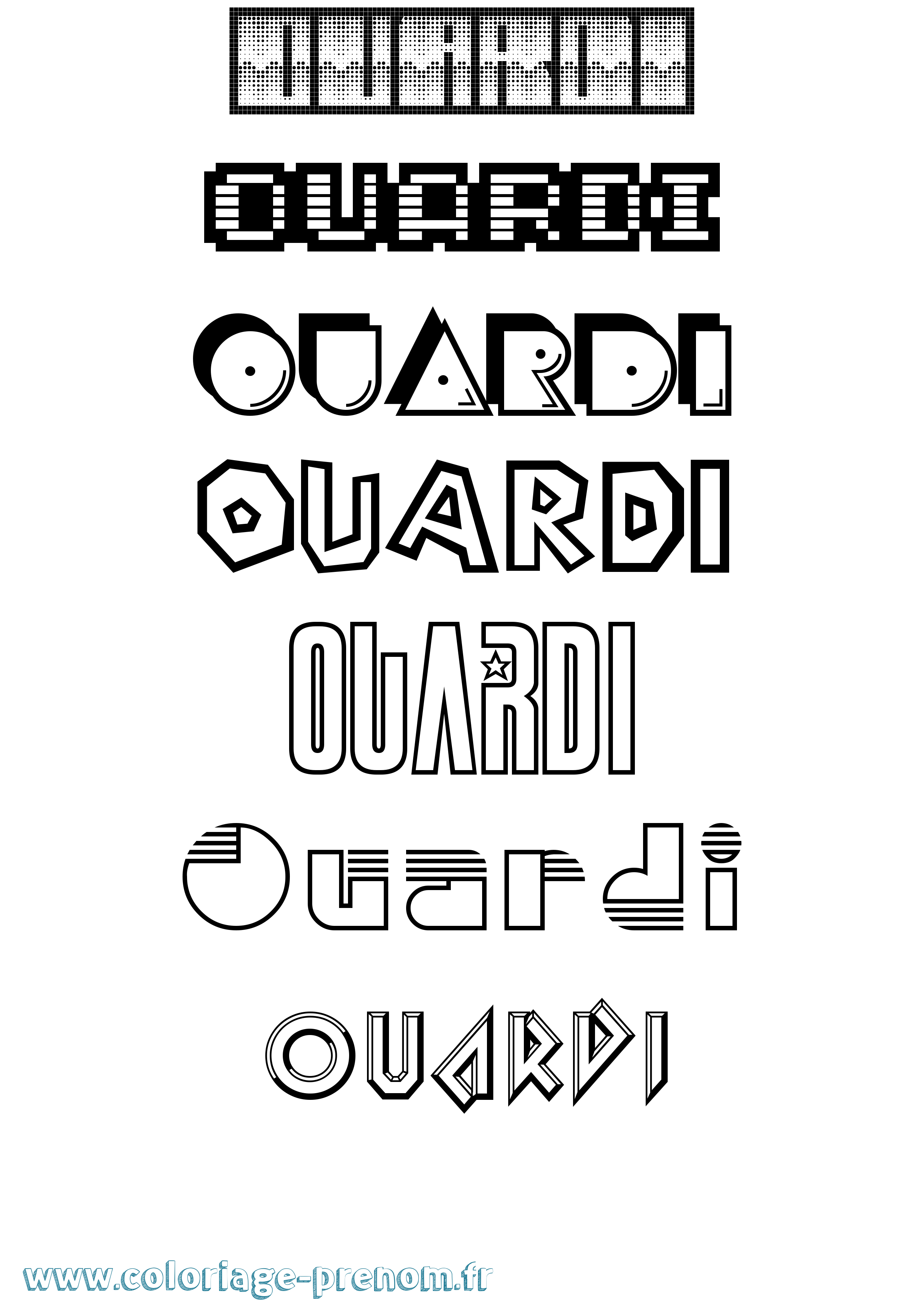 Coloriage Ouardi Jeux Vidéos Coloriage prénom Ouardi Jeux Vidéos