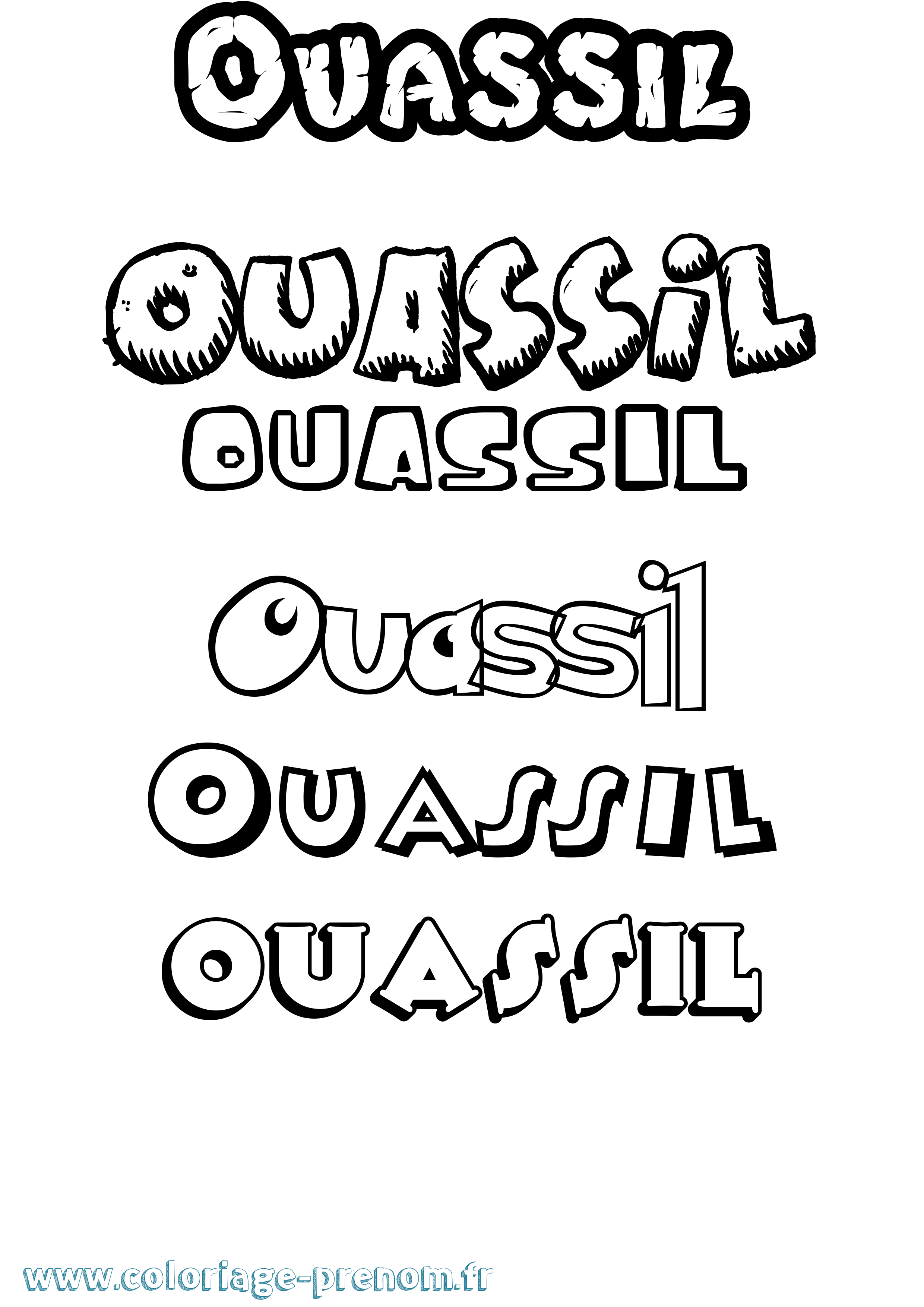 Coloriage Ouassil Dessin Animé Coloriage prénom Ouassil Dessin Animé