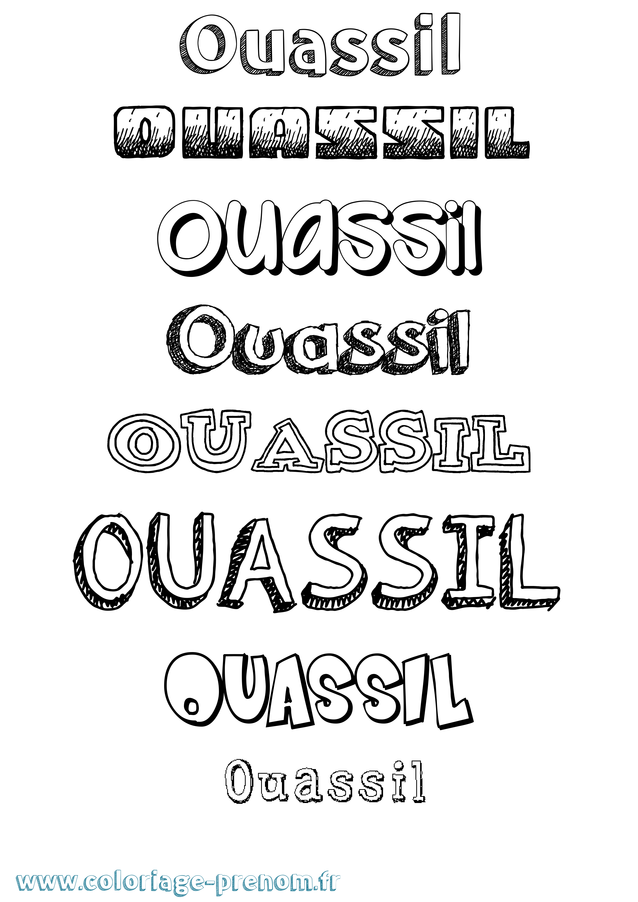 Coloriage Ouassil Dessiné Coloriage prénom Ouassil Dessiné