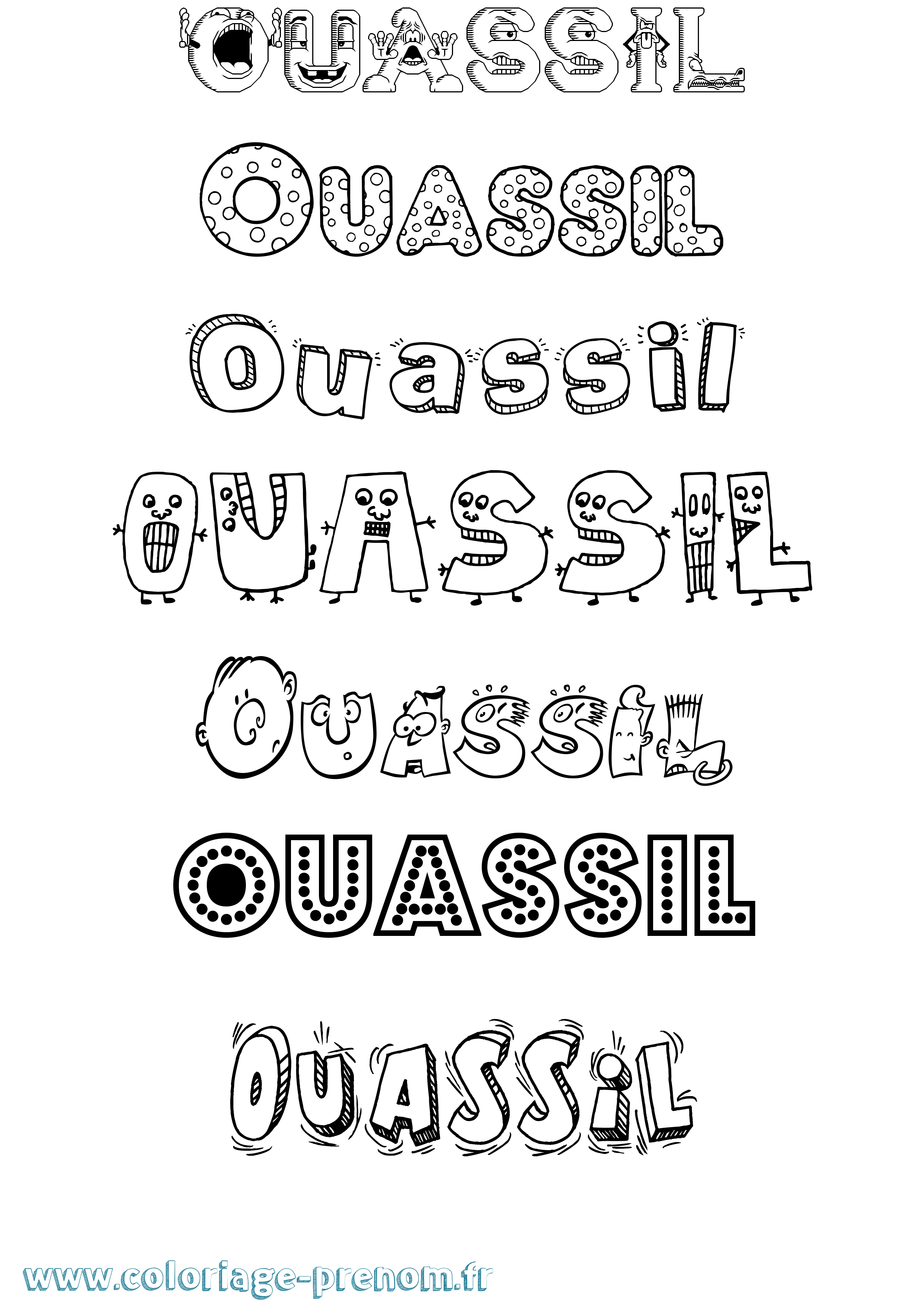 Coloriage Ouassil Fun Coloriage prénom Ouassil Fun