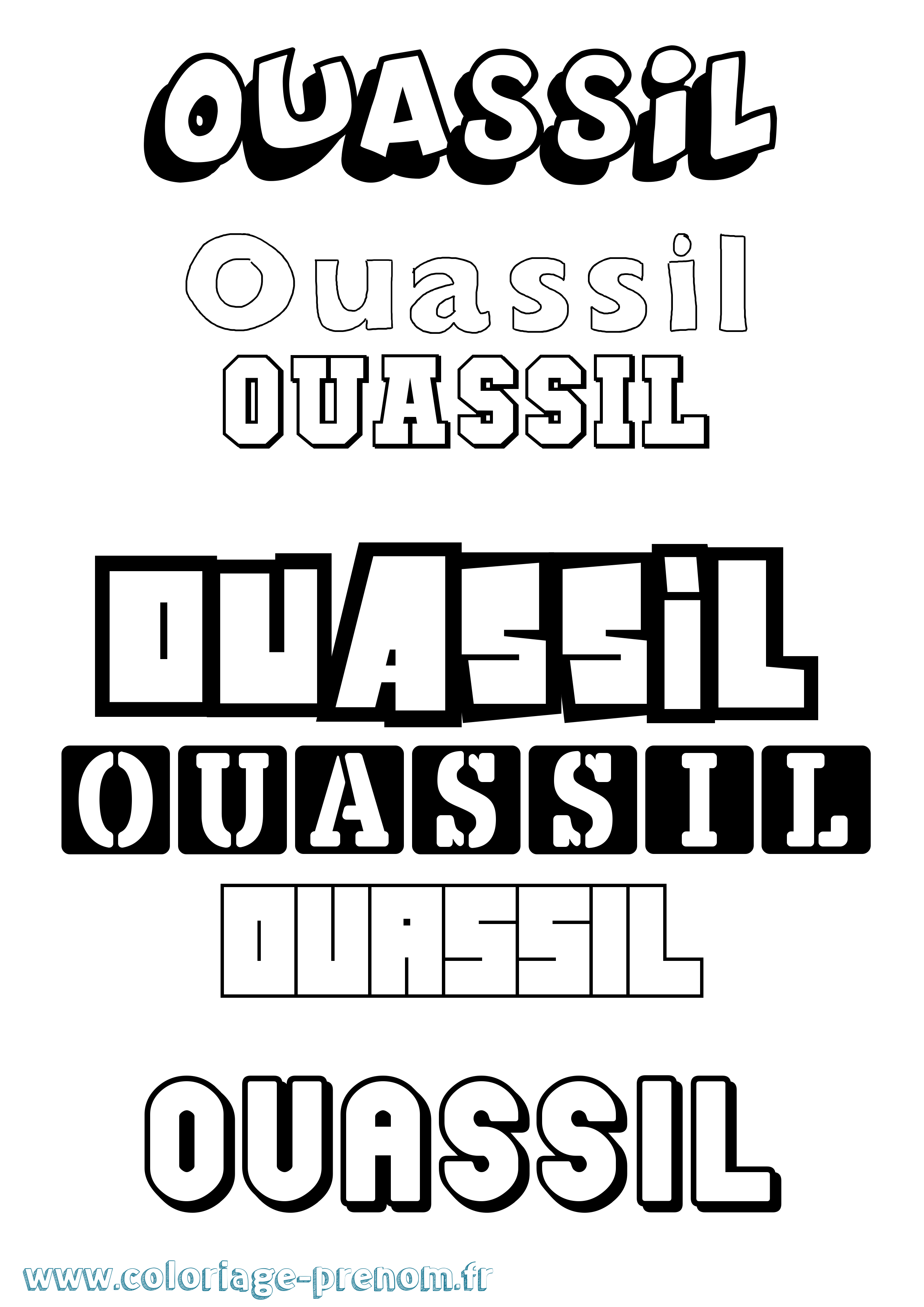 Coloriage Ouassil Simple Coloriage prénom Ouassil Simple