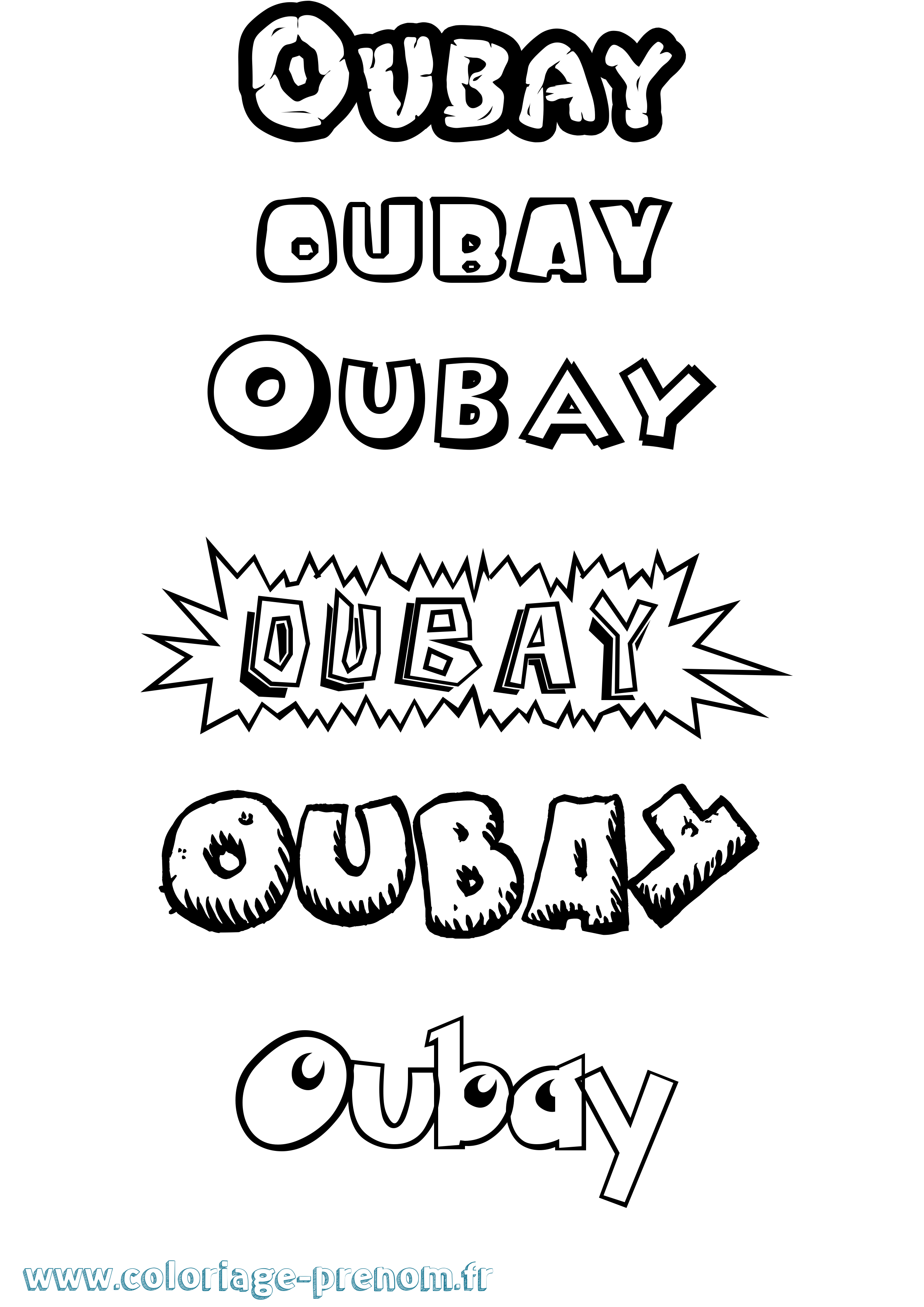 Coloriage Oubay Dessin Animé Coloriage prénom Oubay Dessin Animé
