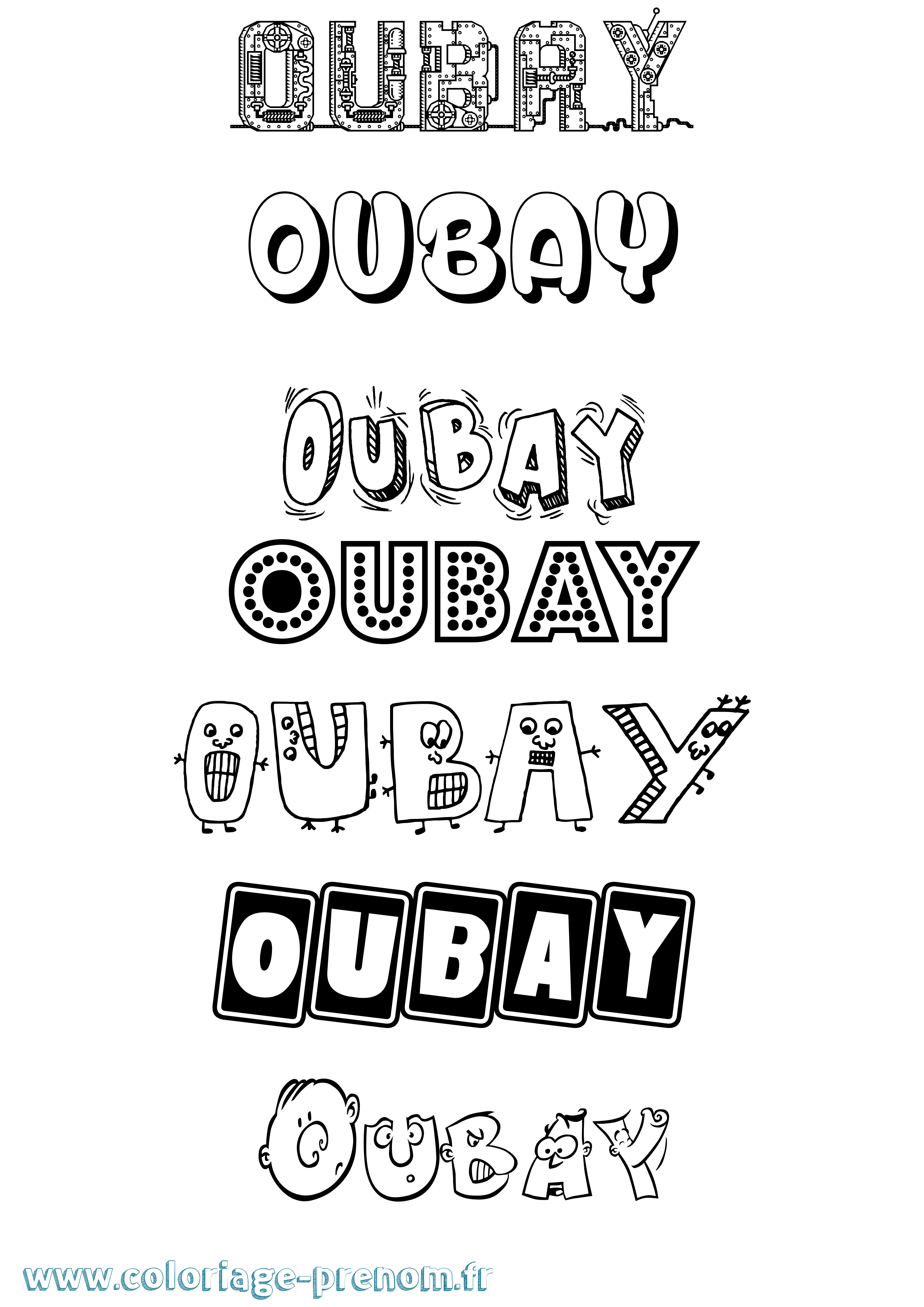 Coloriage Oubay Fun Coloriage prénom Oubay Fun