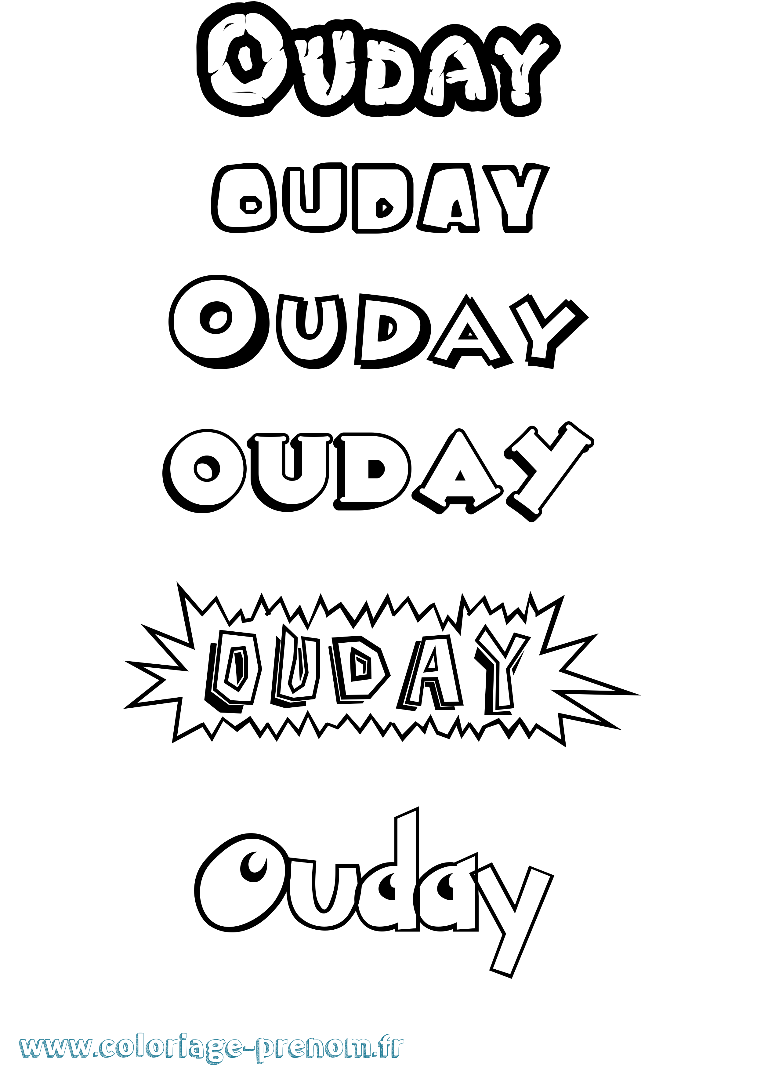 Coloriage Ouday Dessin Animé Coloriage prénom Ouday Dessin Animé