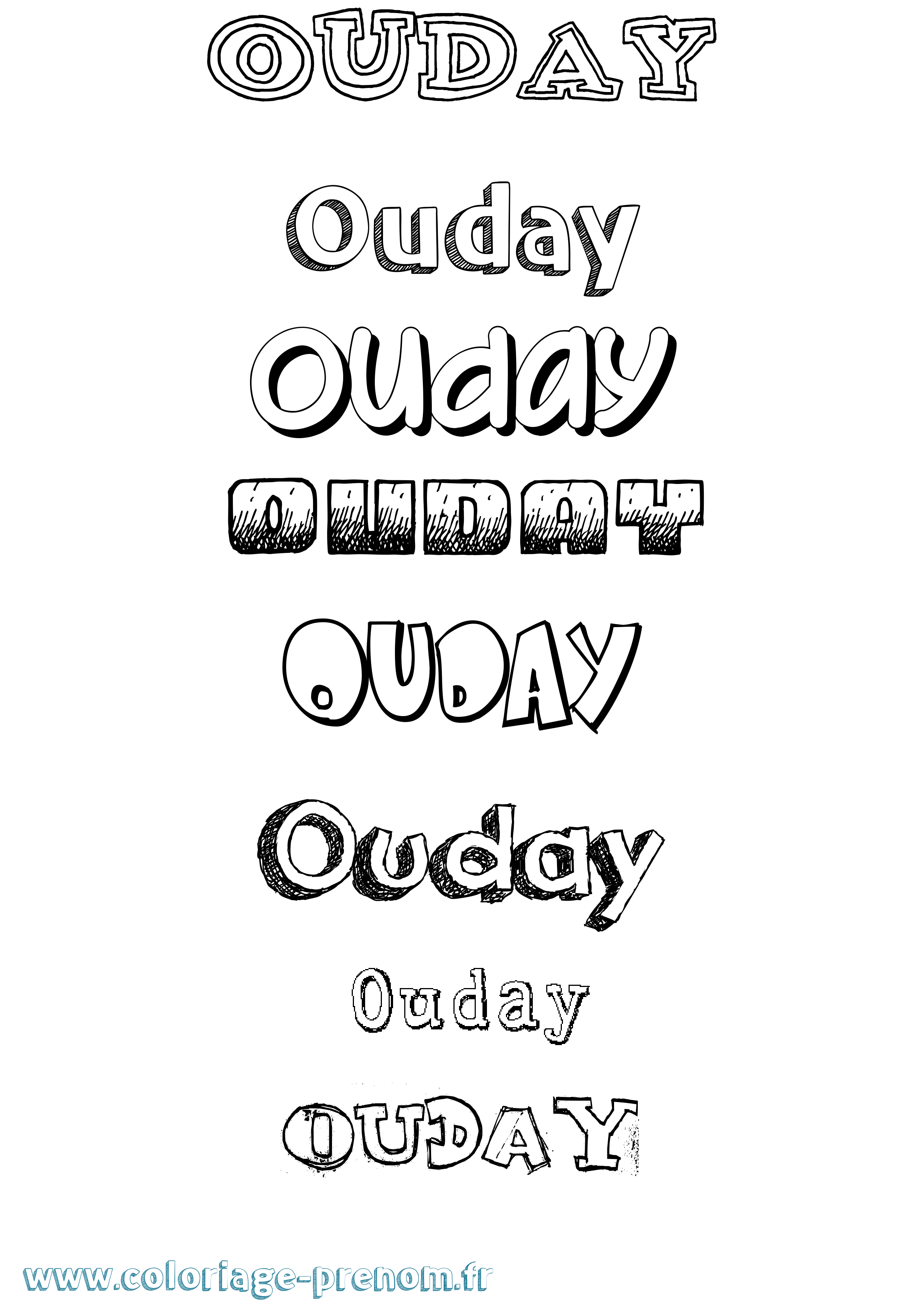 Coloriage Ouday Dessiné Coloriage prénom Ouday Dessiné