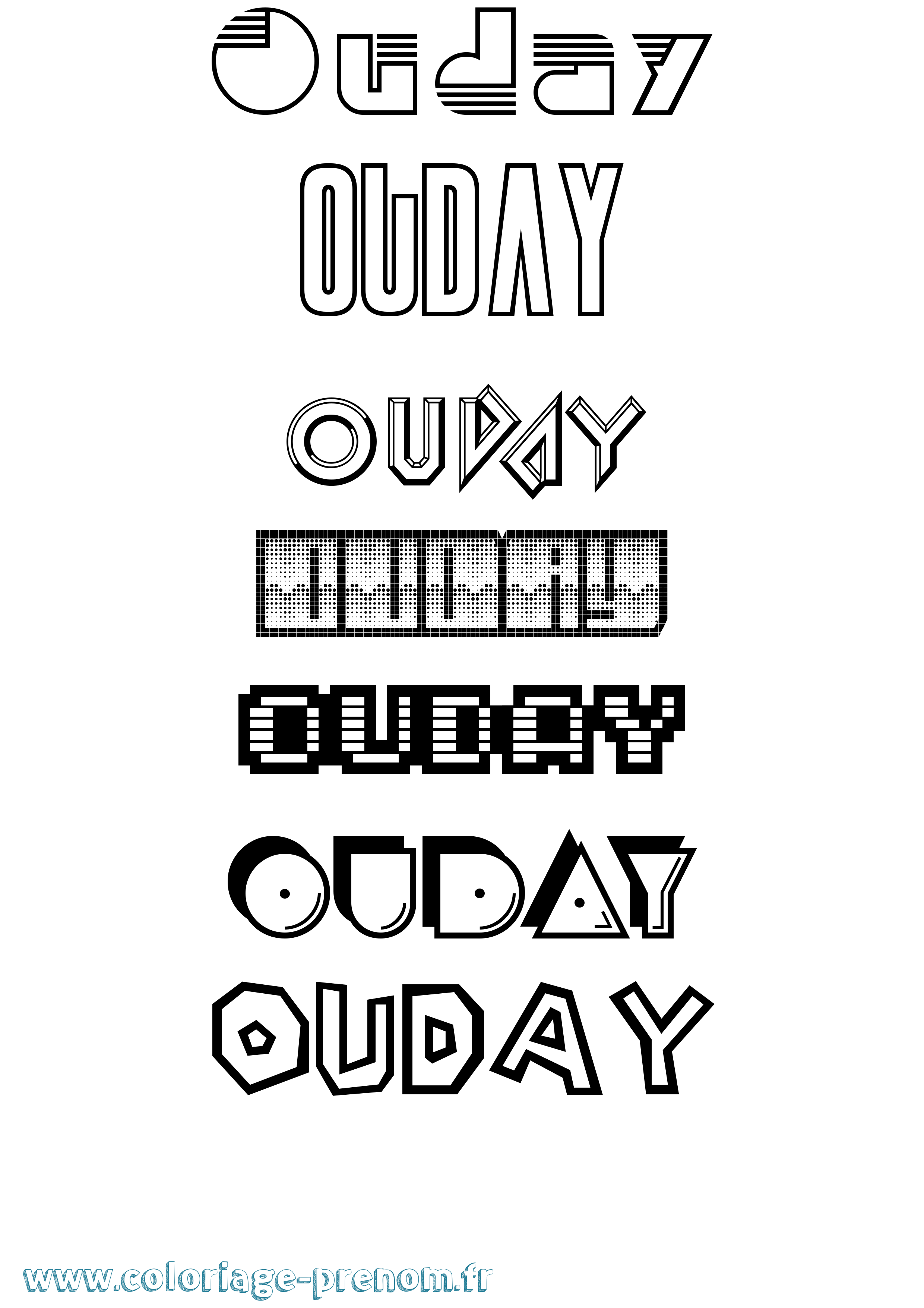 Coloriage Ouday Jeux Vidéos Coloriage prénom Ouday Jeux Vidéos
