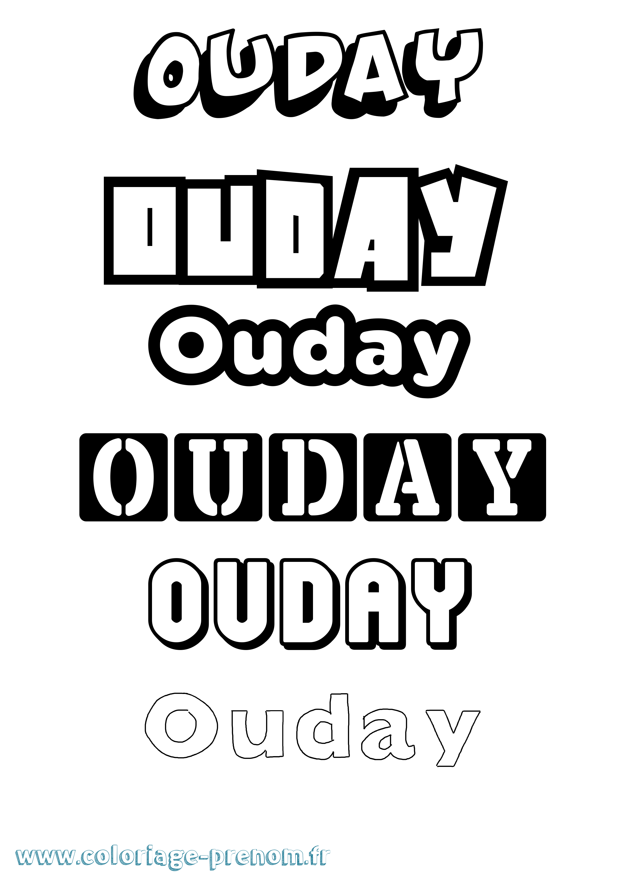 Coloriage Ouday Simple Coloriage prénom Ouday Simple