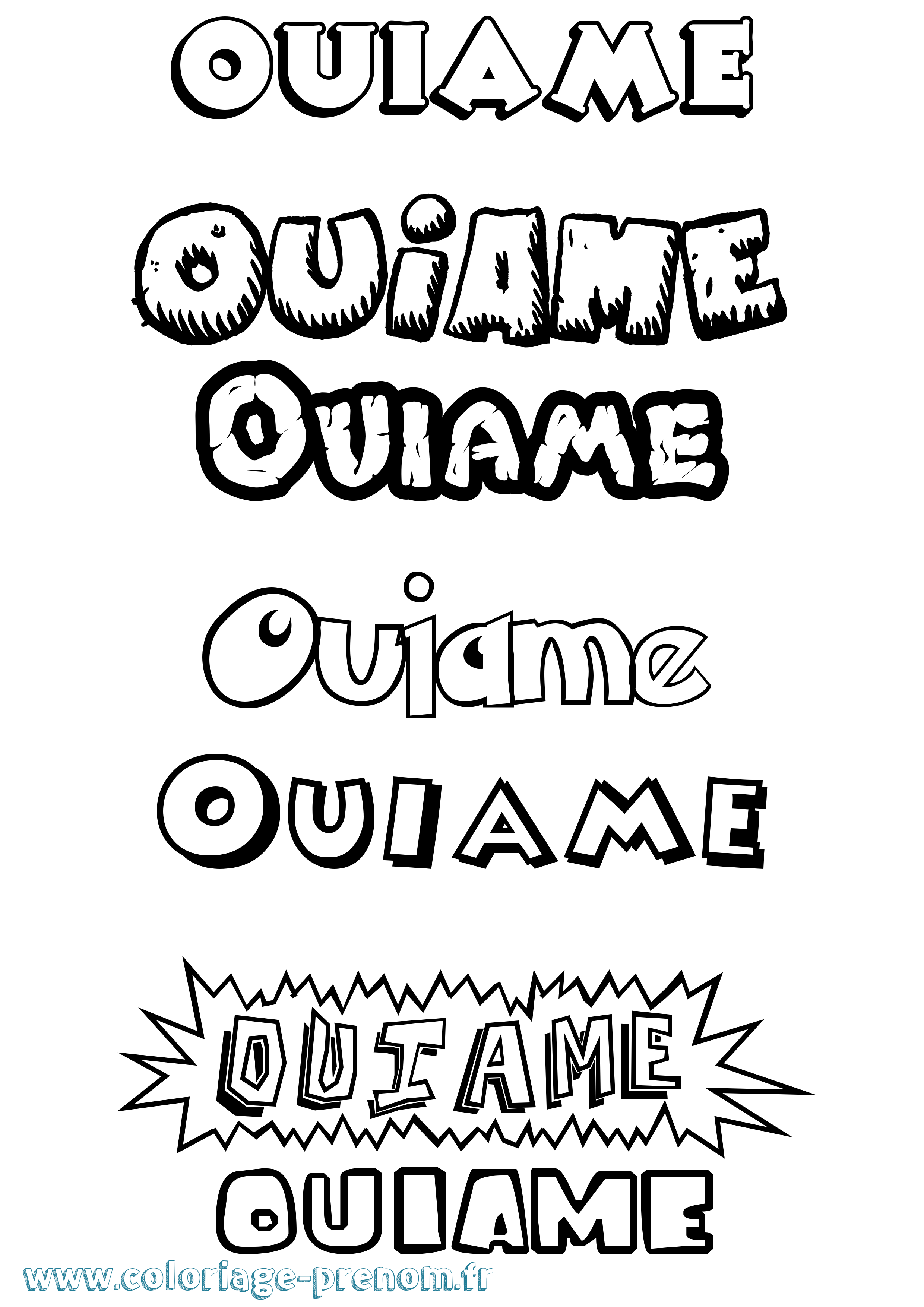 Coloriage Ouiame Dessin Animé Coloriage prénom Ouiame Dessin Animé
