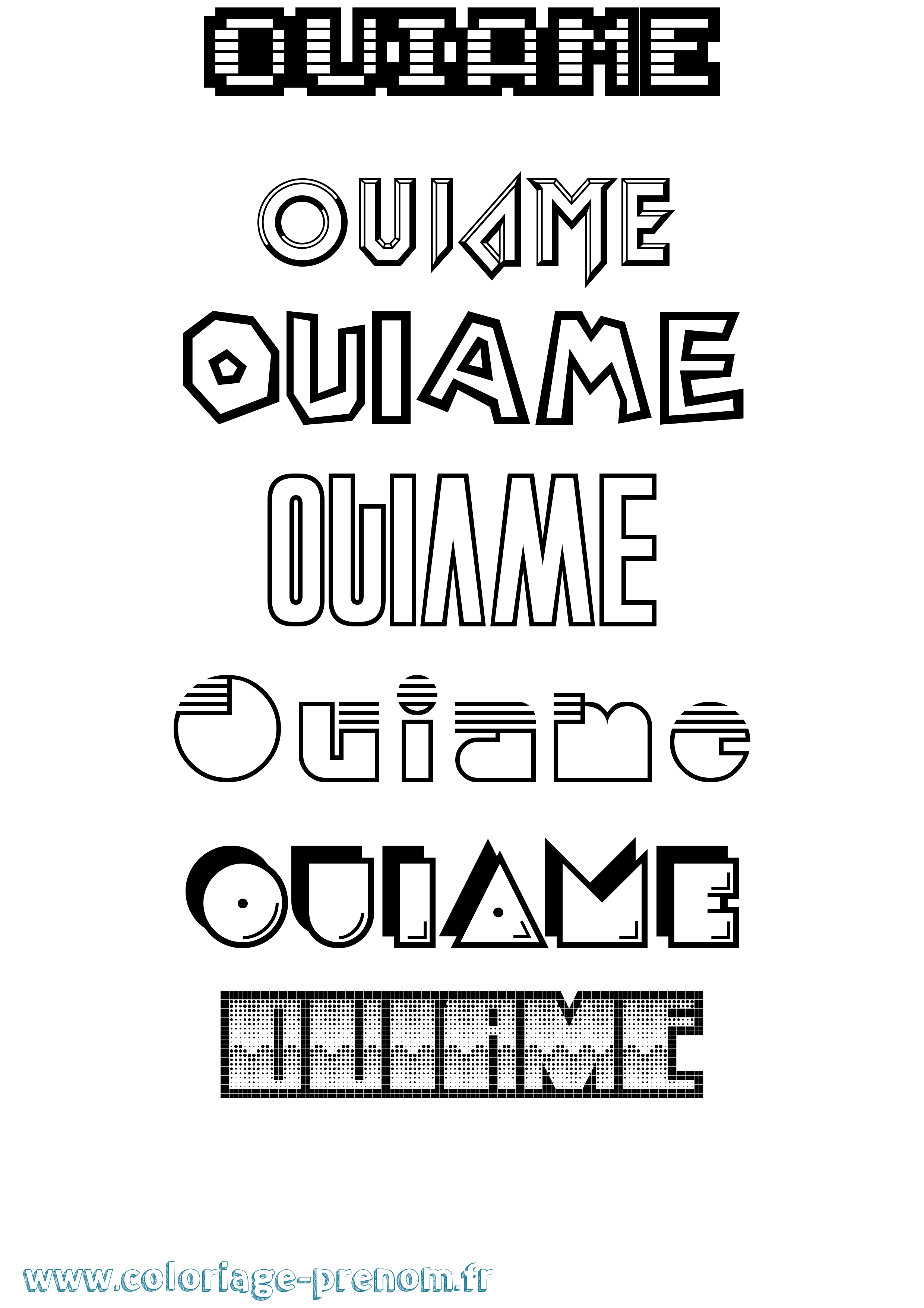 Coloriage Ouiame Jeux Vidéos Coloriage prénom Ouiame Jeux Vidéos