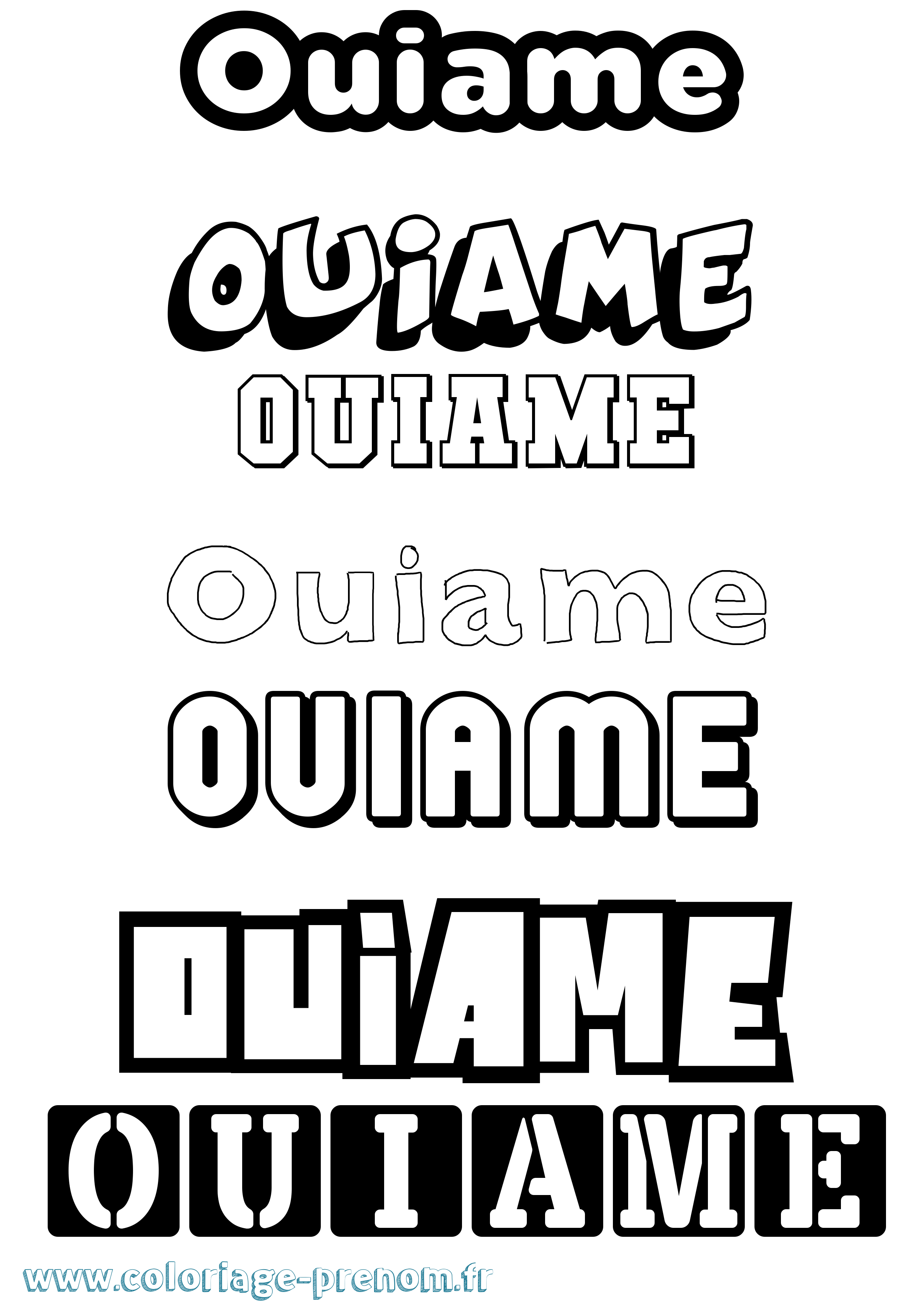 Coloriage Ouiame Simple Coloriage prénom Ouiame Simple