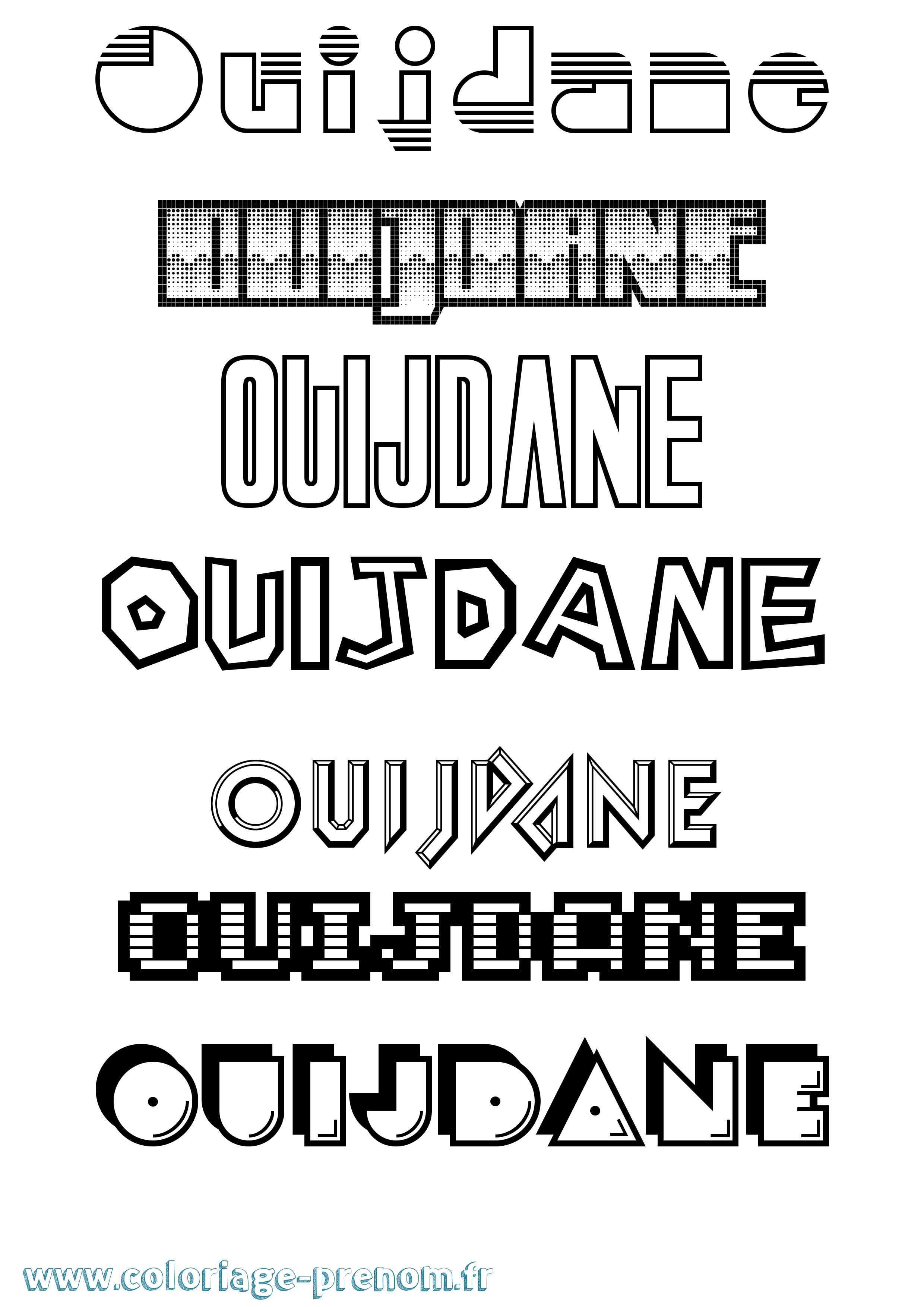 Coloriage Ouijdane Jeux Vidéos Coloriage prénom Ouijdane Jeux Vidéos
