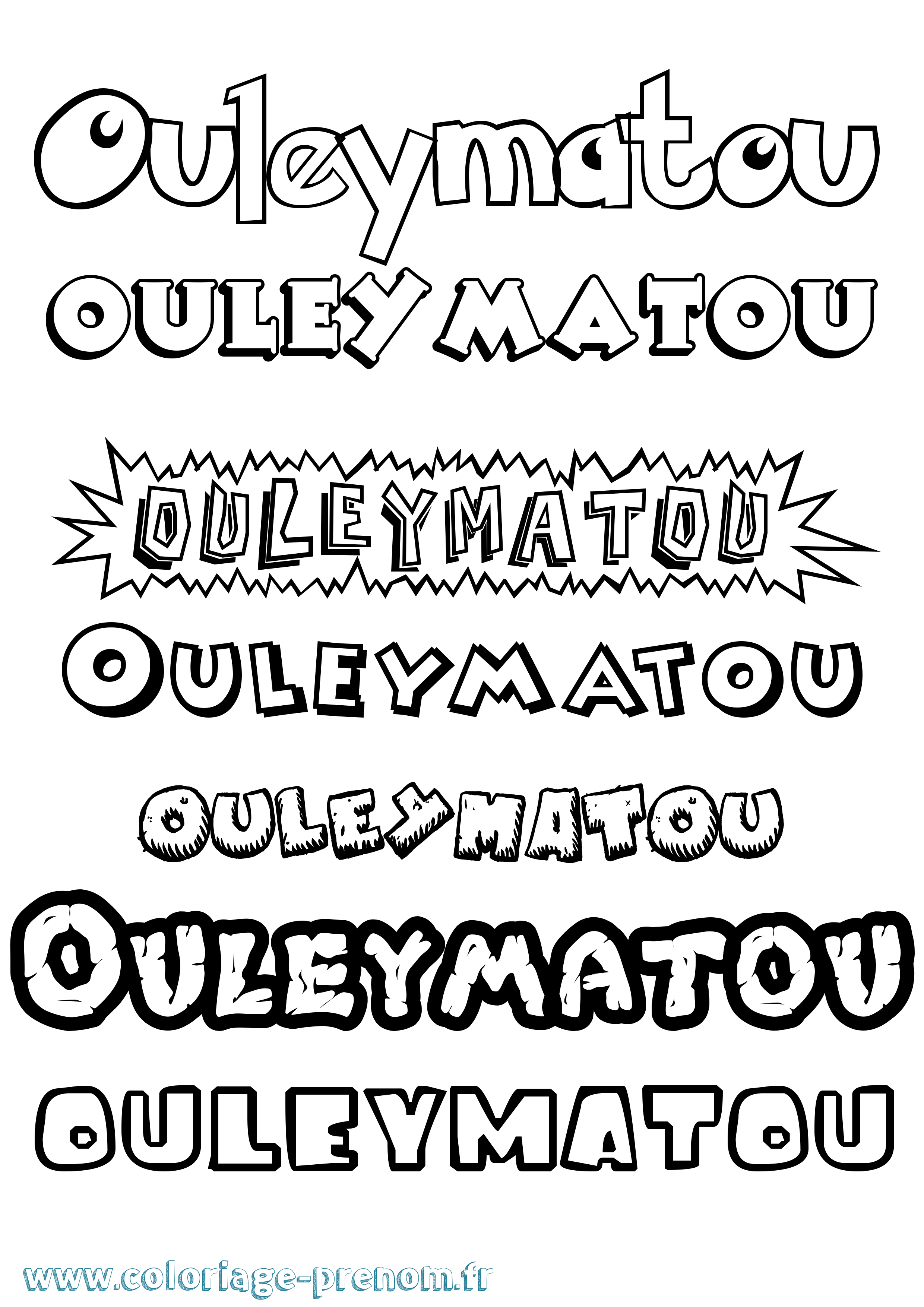 Coloriage Ouleymatou Dessin Animé Coloriage prénom Ouleymatou Dessin Animé