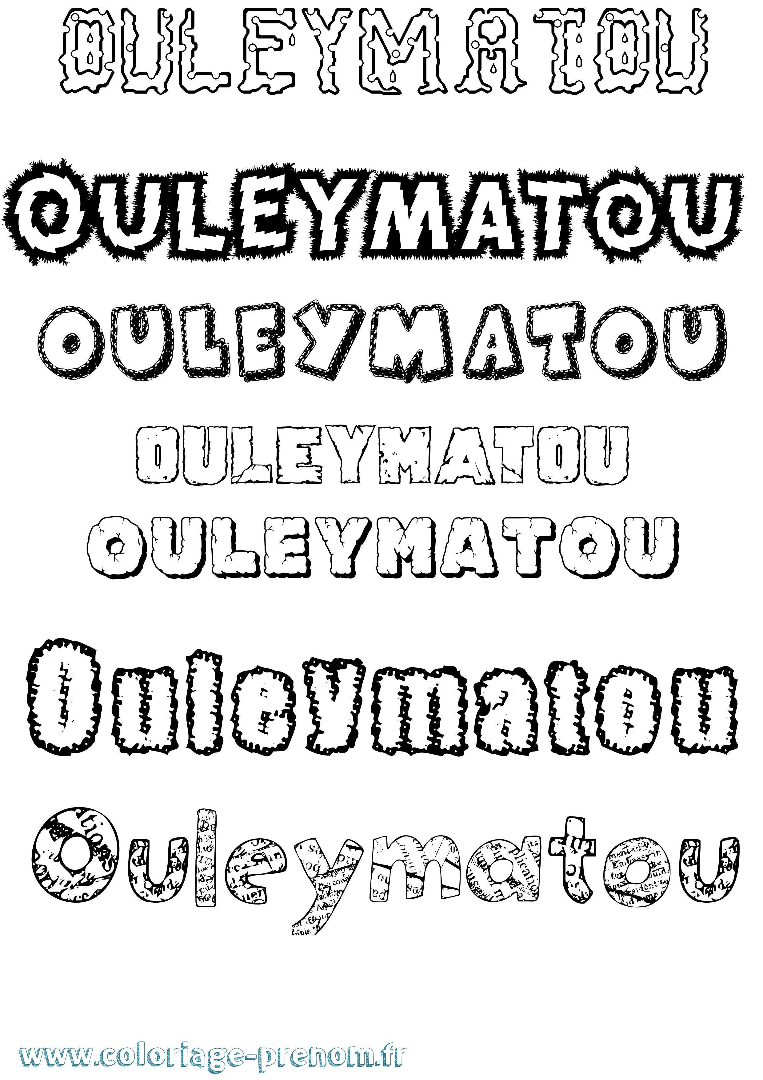 Coloriage Ouleymatou Destructuré Coloriage prénom Ouleymatou Destructuré