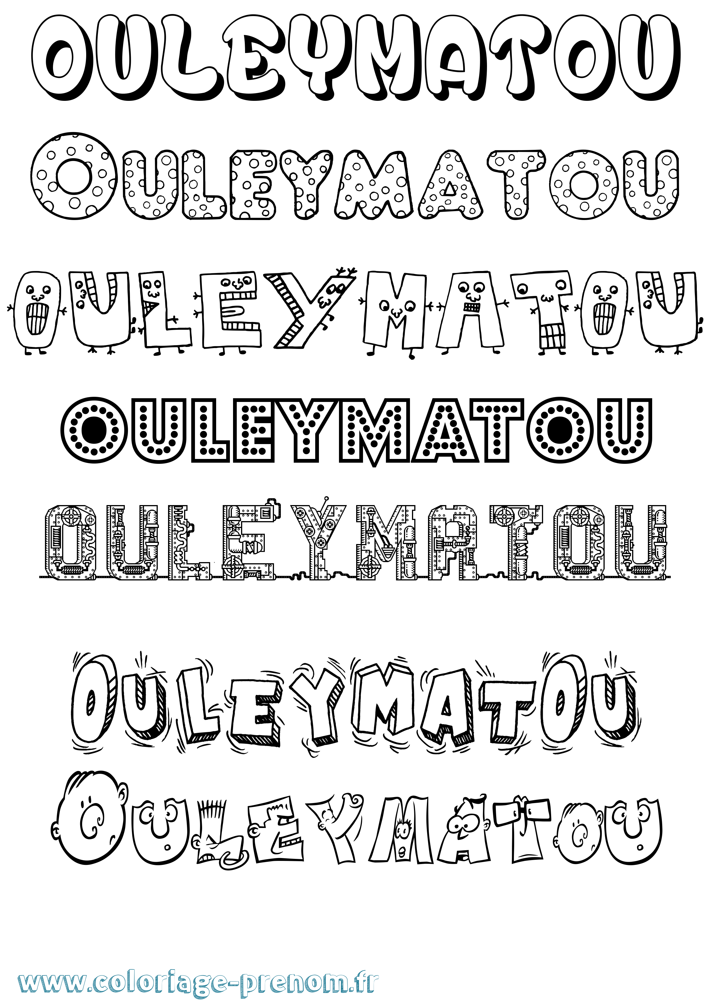 Coloriage Ouleymatou Fun Coloriage prénom Ouleymatou Fun