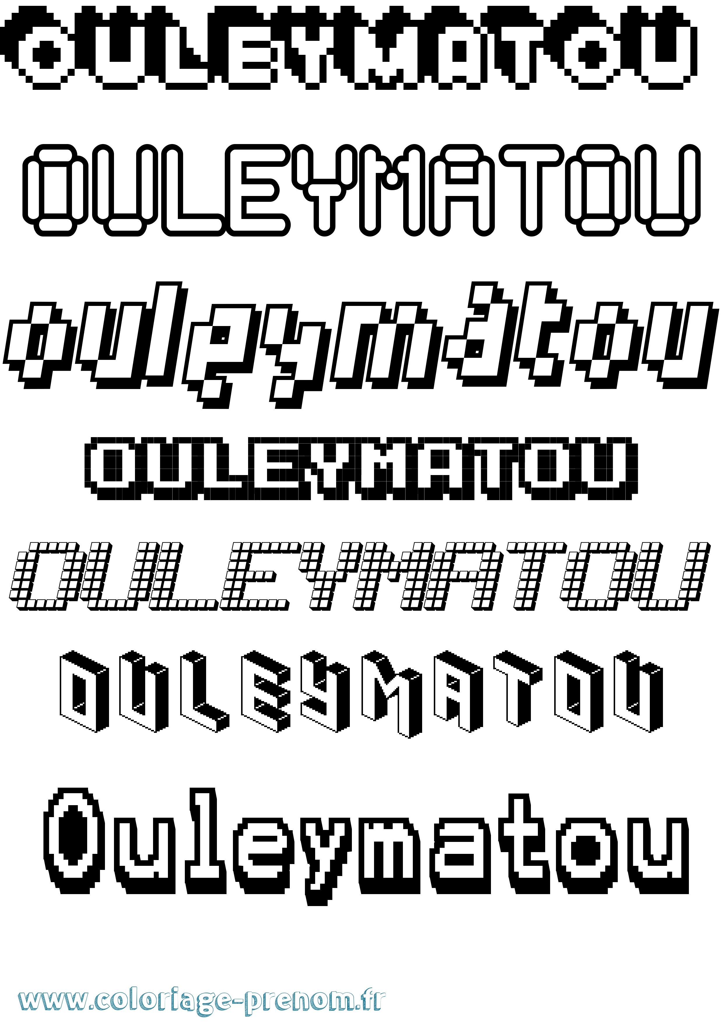 Coloriage Ouleymatou Pixel Coloriage prénom Ouleymatou Pixel