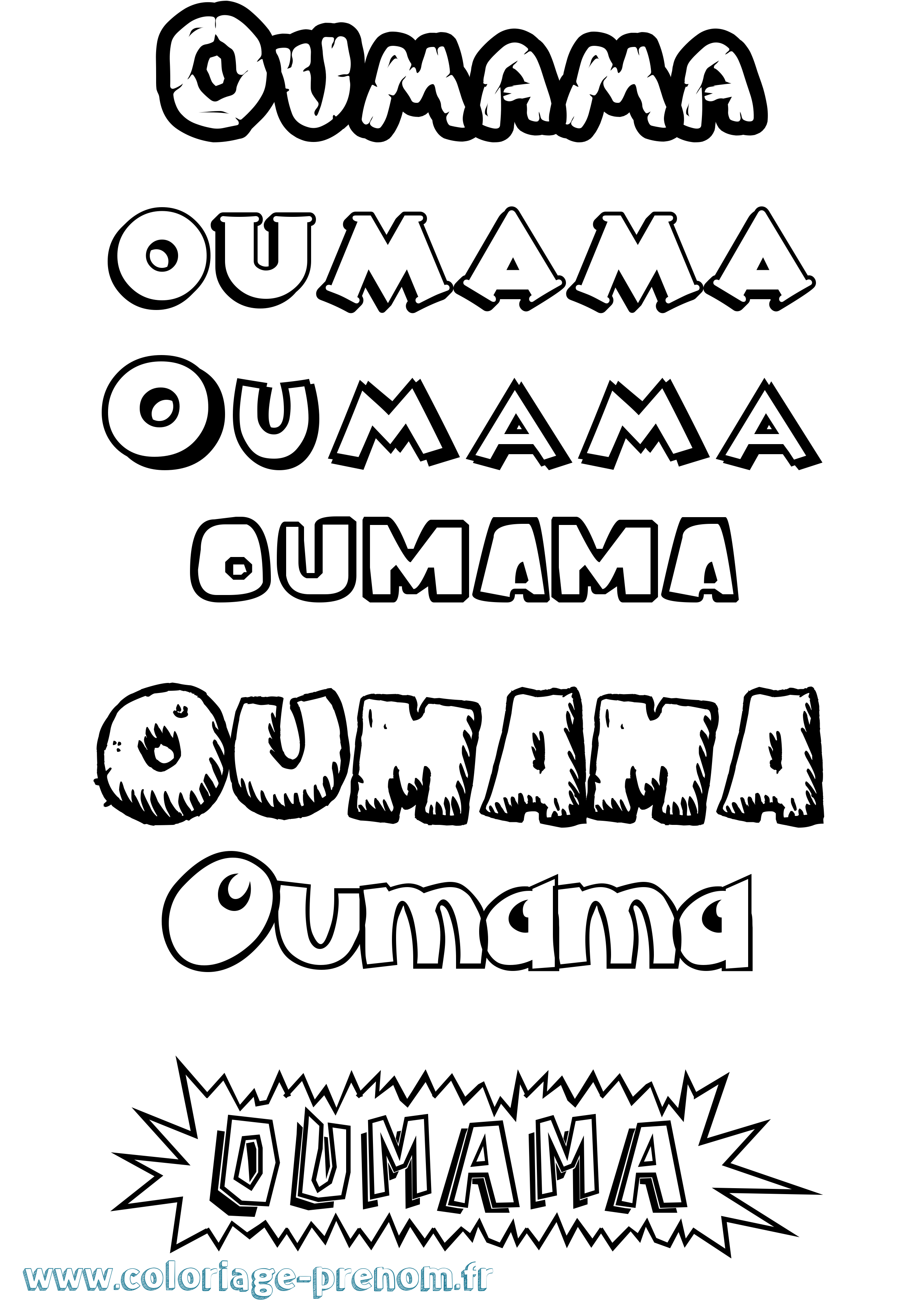 Coloriage Oumama Dessin Animé Coloriage prénom Oumama Dessin Animé