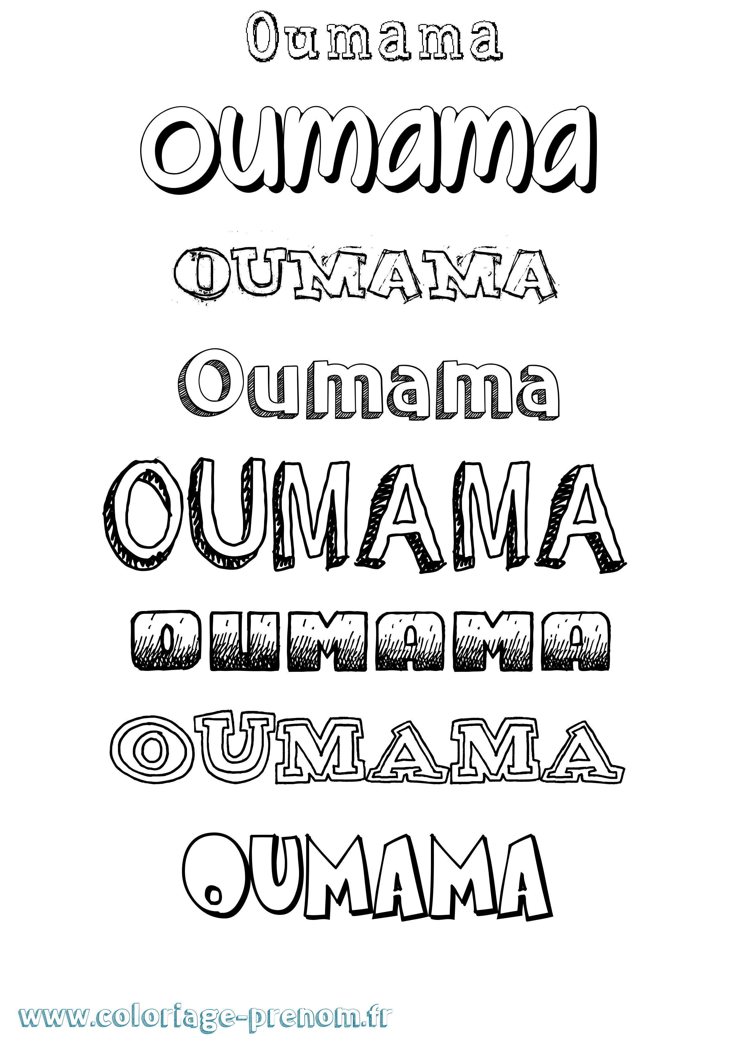 Coloriage Oumama Dessiné Coloriage prénom Oumama Dessiné