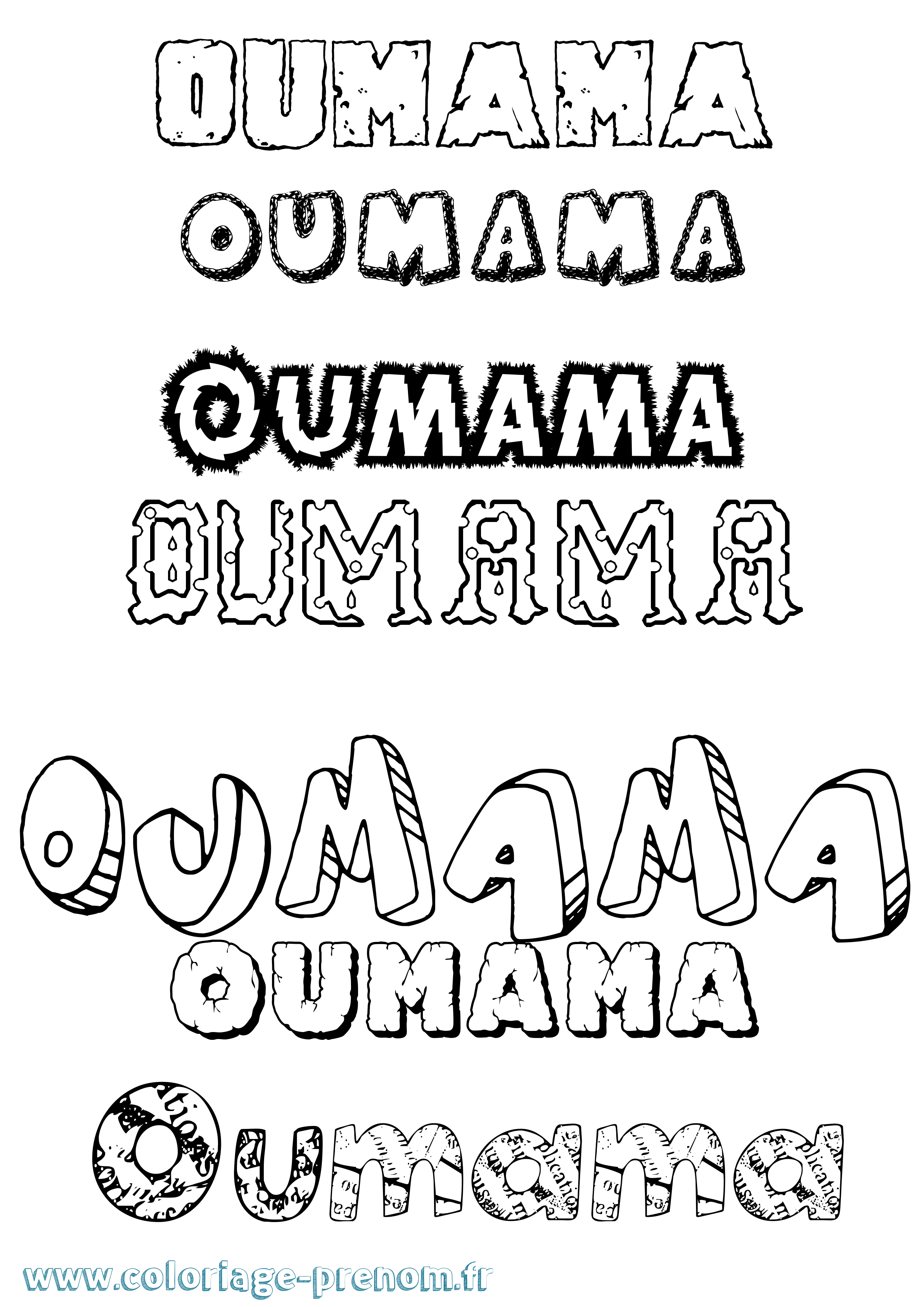Coloriage Oumama Destructuré Coloriage prénom Oumama Destructuré