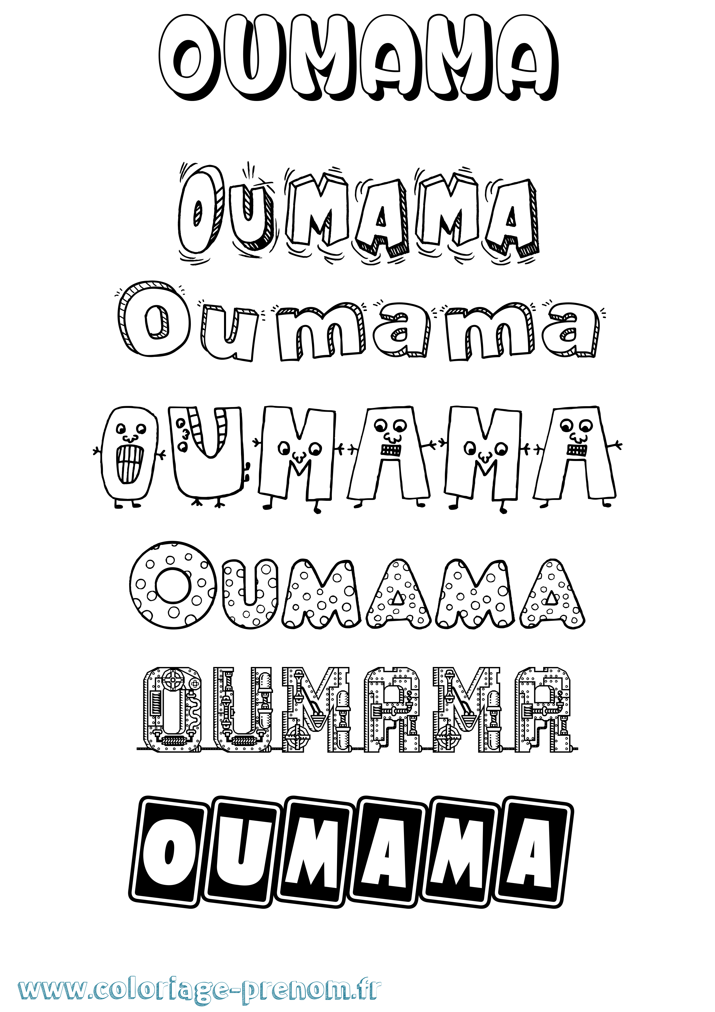 Coloriage Oumama Fun Coloriage prénom Oumama Fun