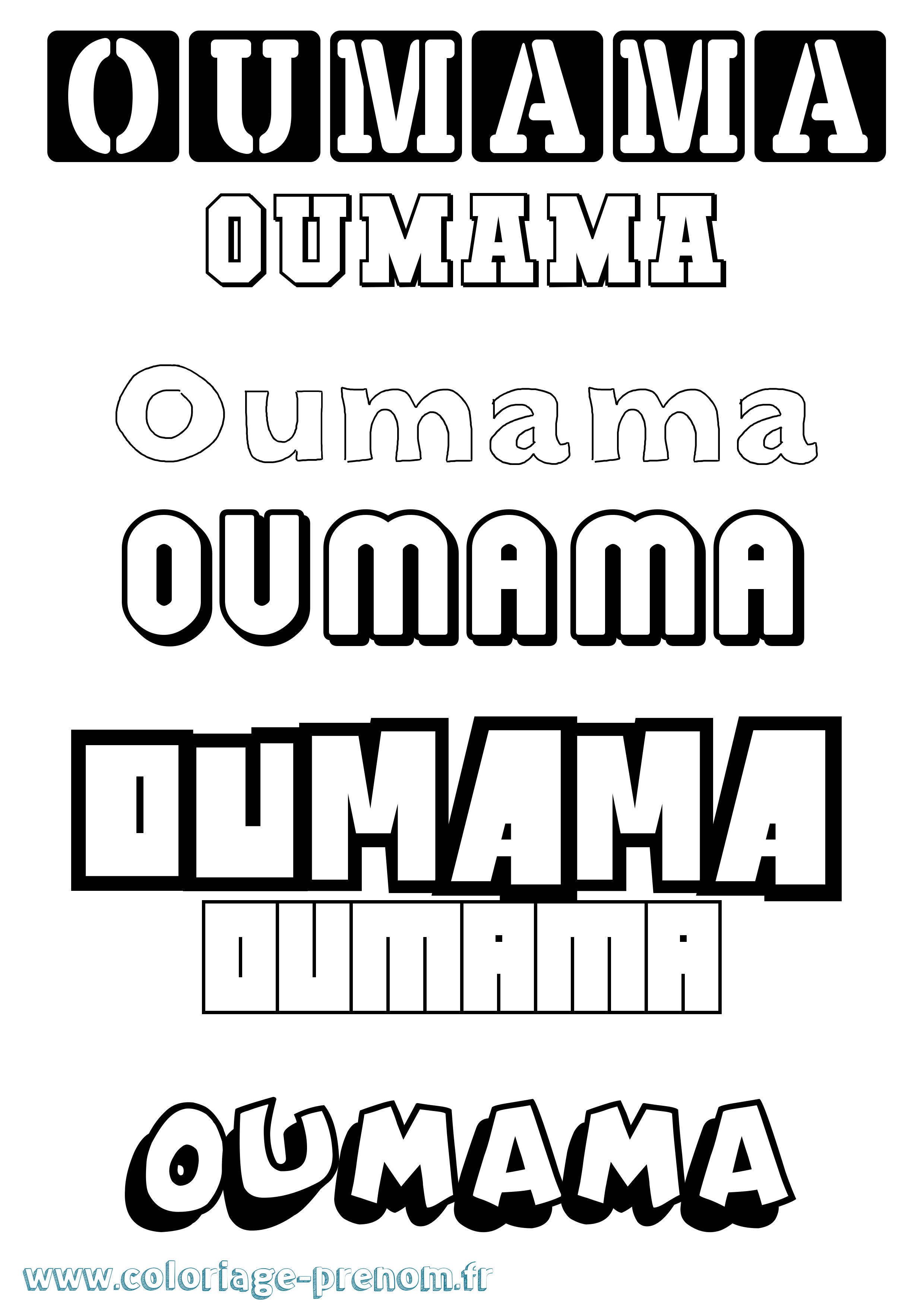 Coloriage Oumama Simple Coloriage prénom Oumama Simple
